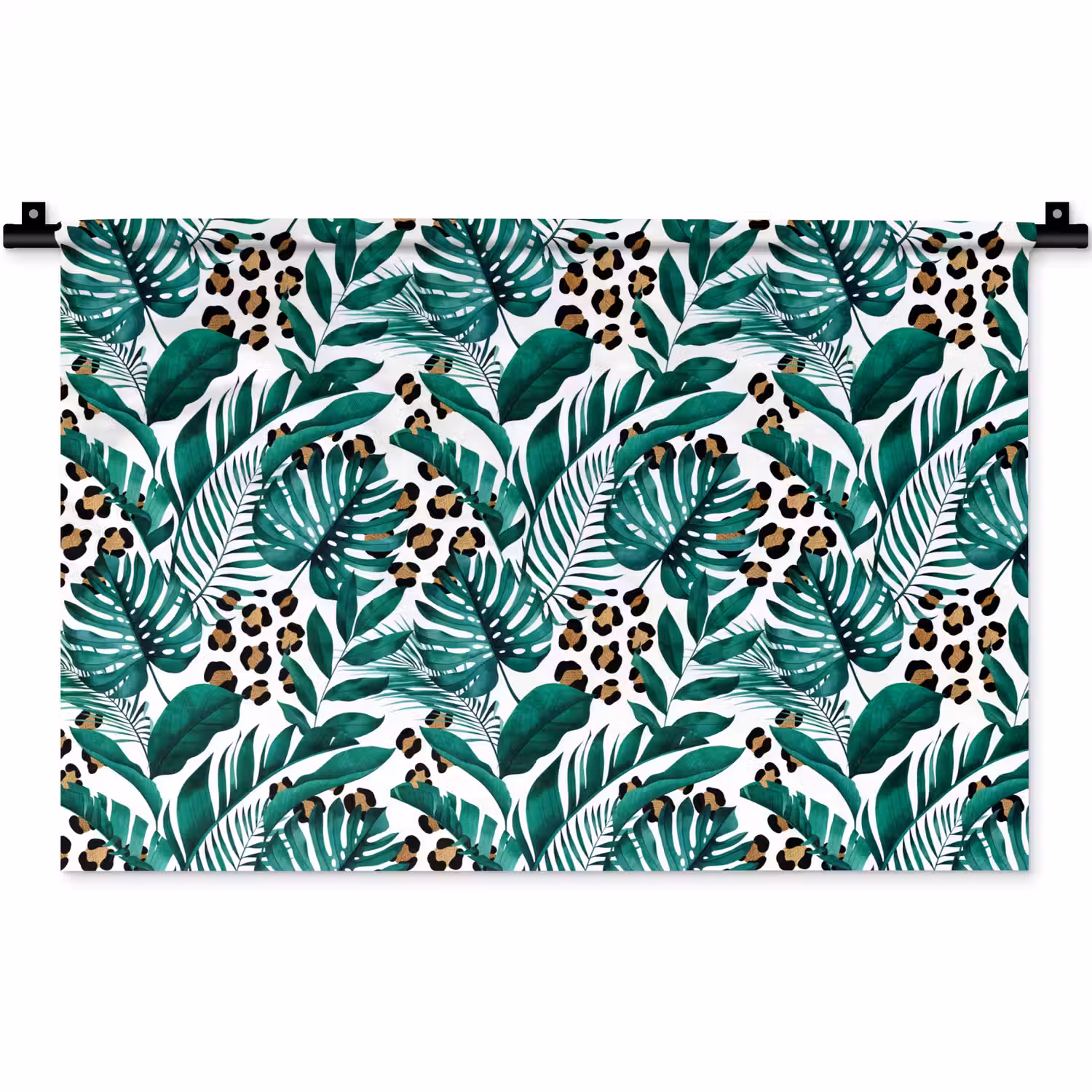 Palmblad - Panterprint - Tropical Wandkleed katoen klein -zz3d