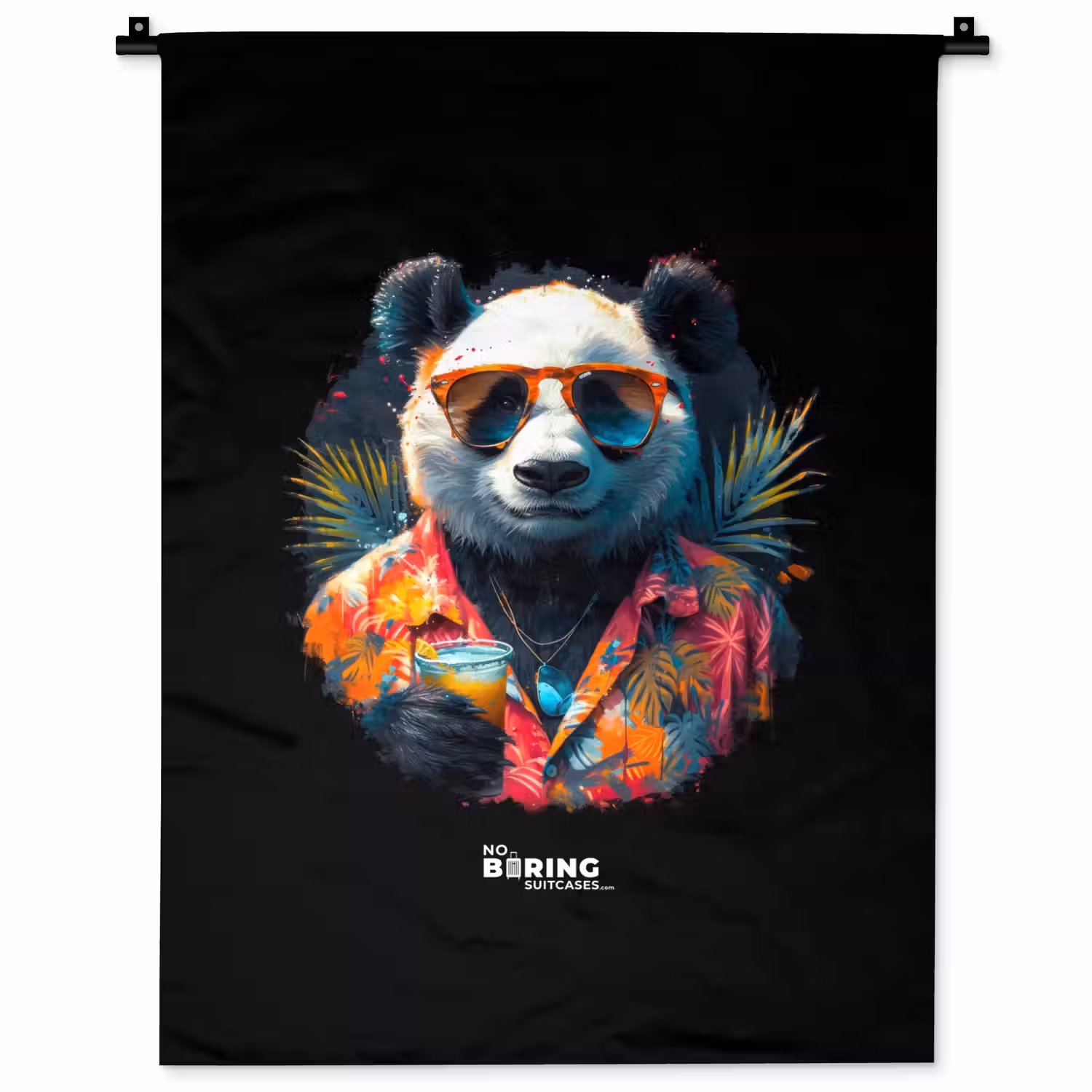 Panda als tropische straatkunst Wandkleed katoen klein -zz3d