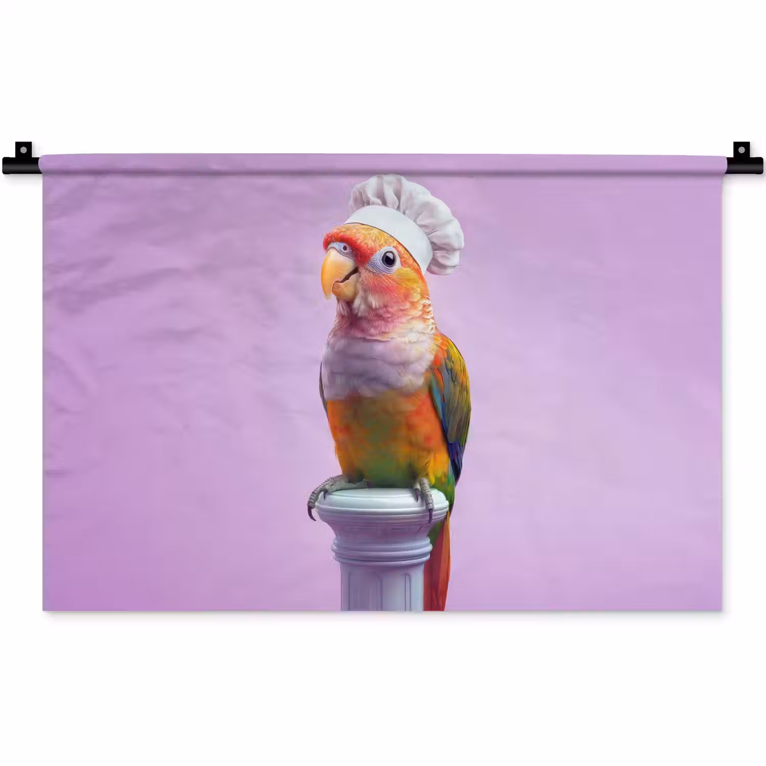 Papegaai - Koksmuts - Pilaar - Vogel Wandkleed katoen klein -zz3d
