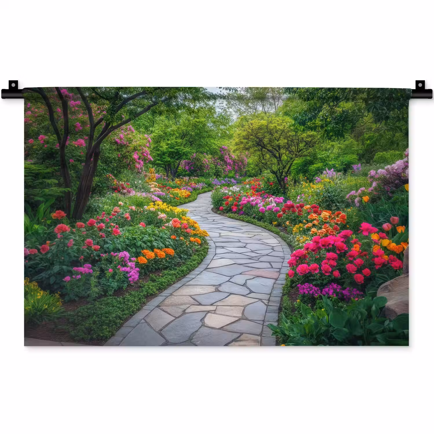 Park - Bloemen - Tuin Wandkleed katoen klein -zz3d