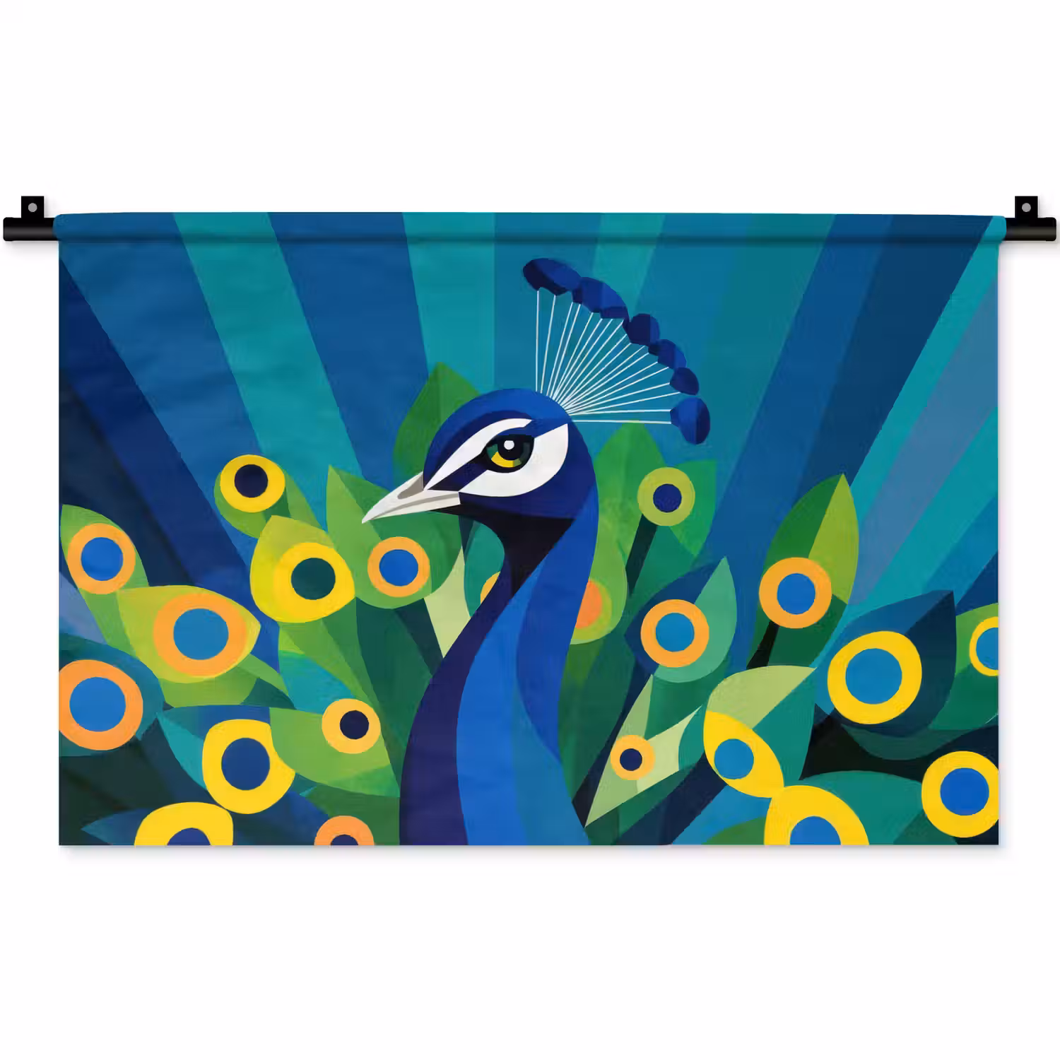 Pauw - Cirkels - Blauw Wandkleed katoen klein -zz3d