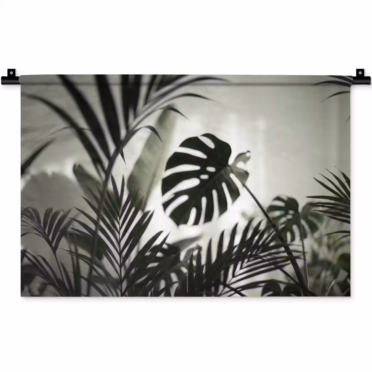 Planten - Bladeren - Natuur - Minimalistisch - Groen Wandkleed katoen klein -zz3d