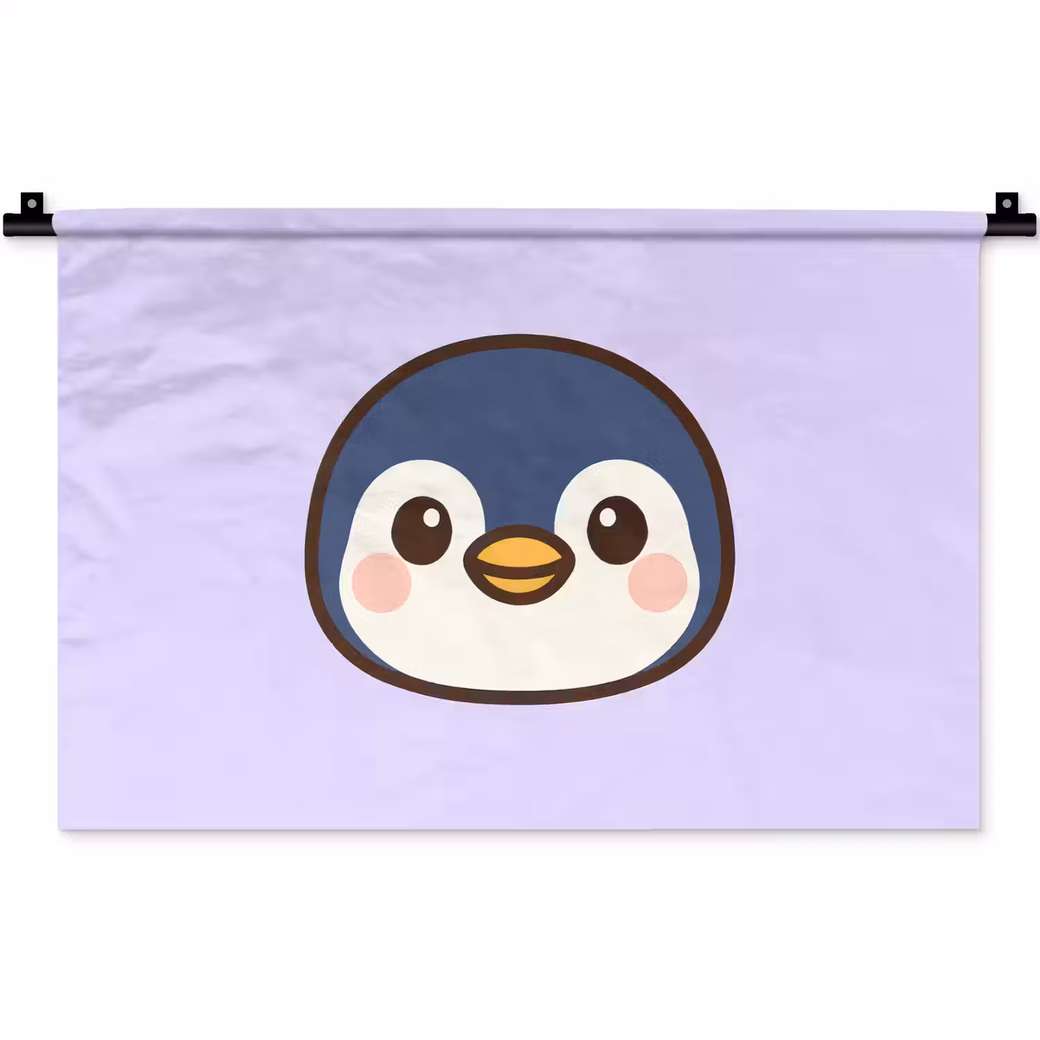 Pinguïn - Paars - Schattig Wandkleed katoen klein -zz3d