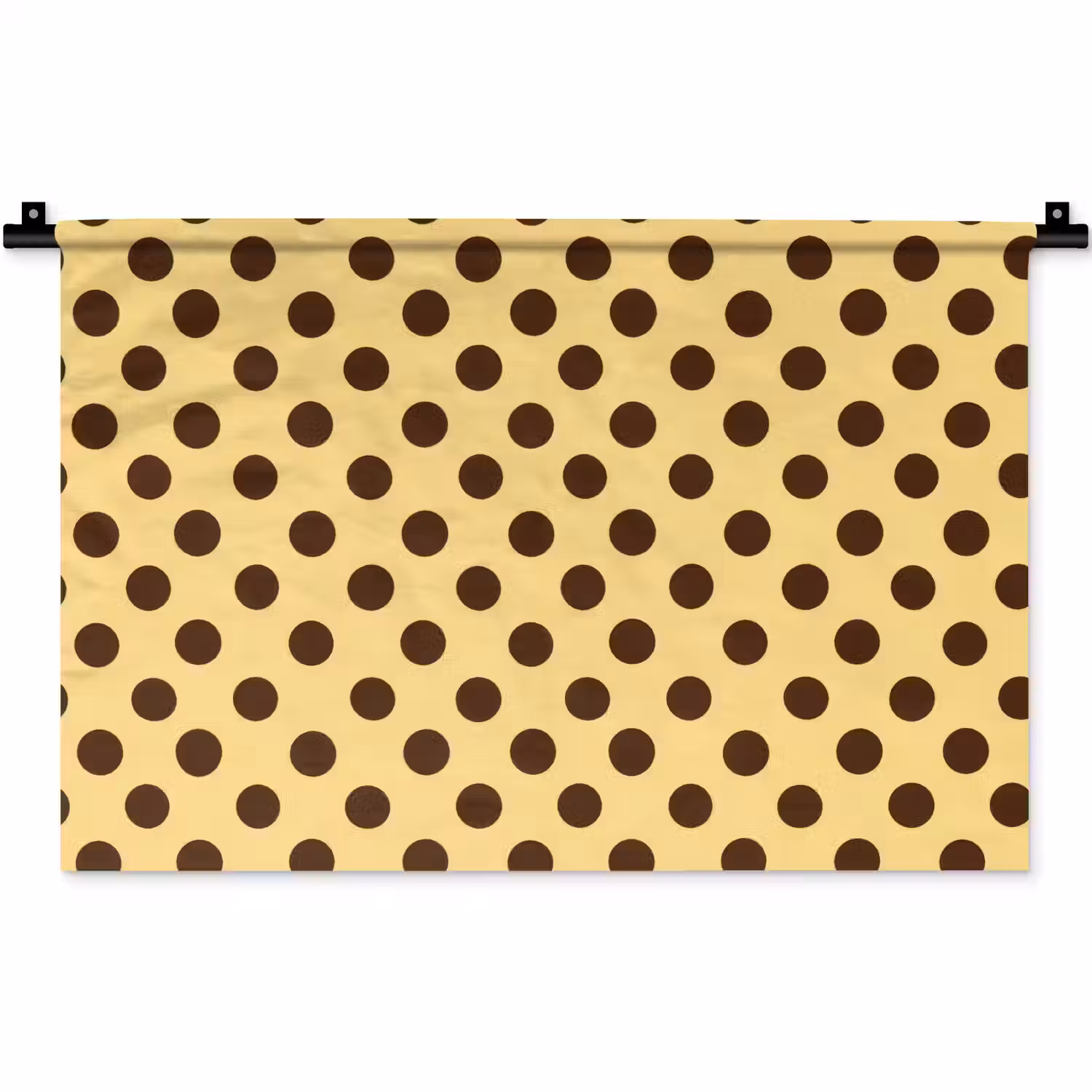 Polka Dot - Stippen - Retro - Geel - Bruin Wandkleed katoen klein 269 -zz3d