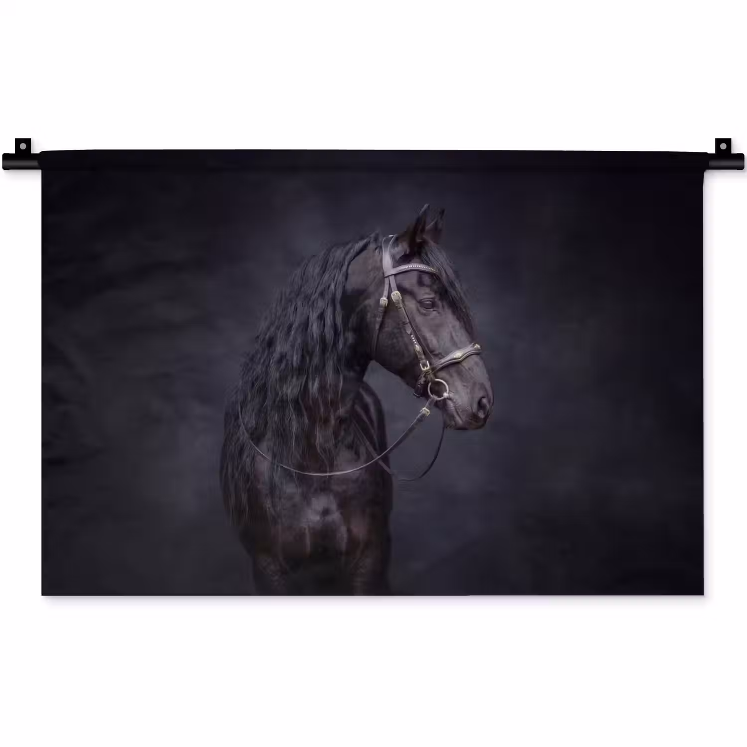 Portret - Paard - Donker Wandkleed katoen klein -zz3d