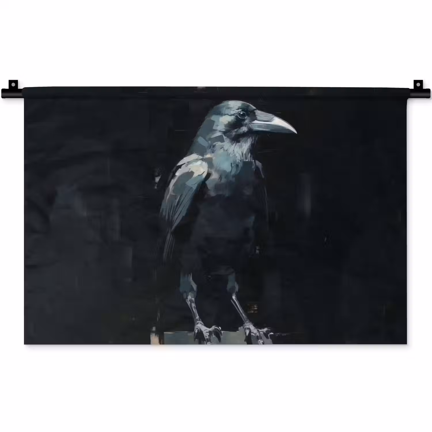 Raaf - Vogels - Zwart Wandkleed katoen klein -zz3d