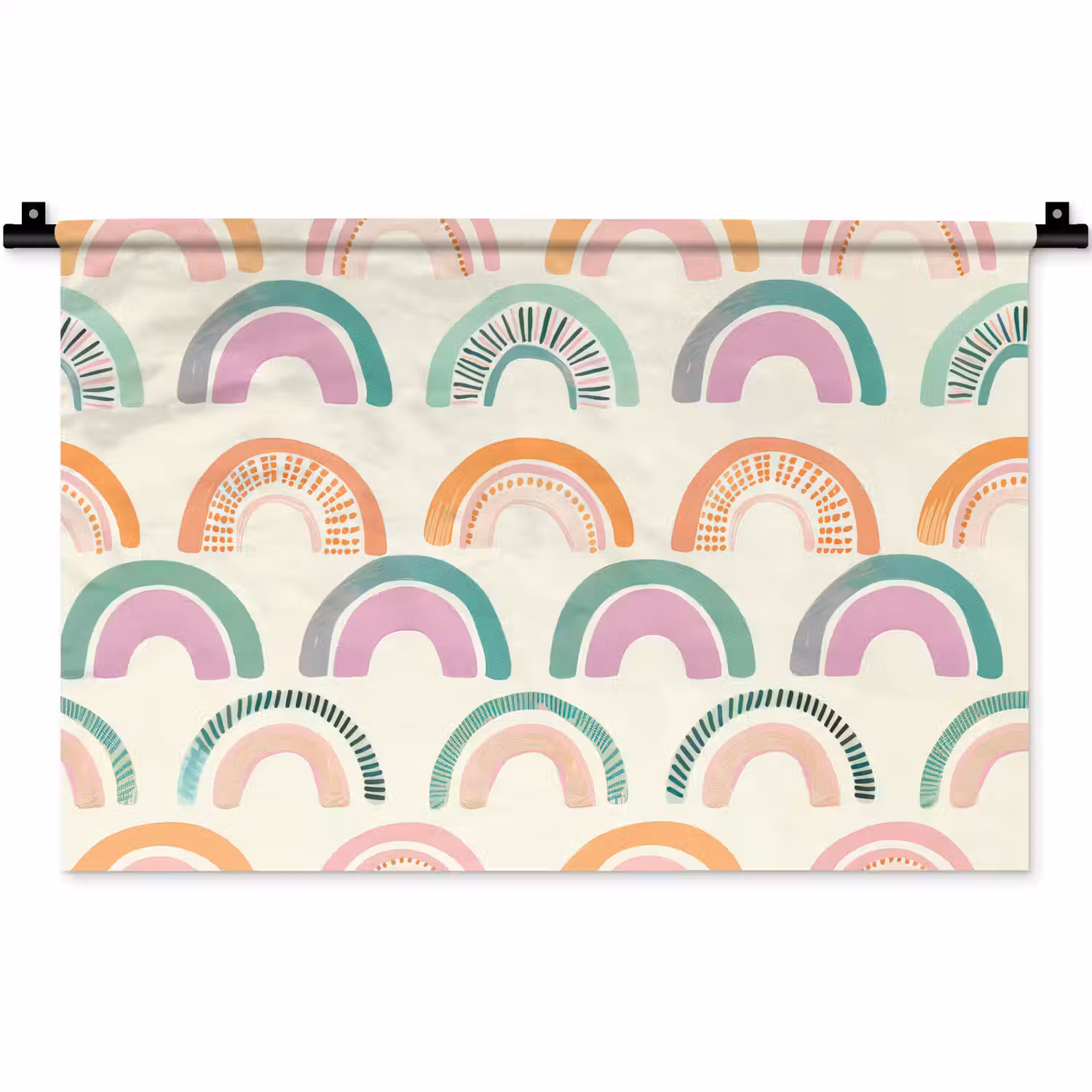 Regenboog - Pastel - Patroon Wandkleed katoen klein -zz3d