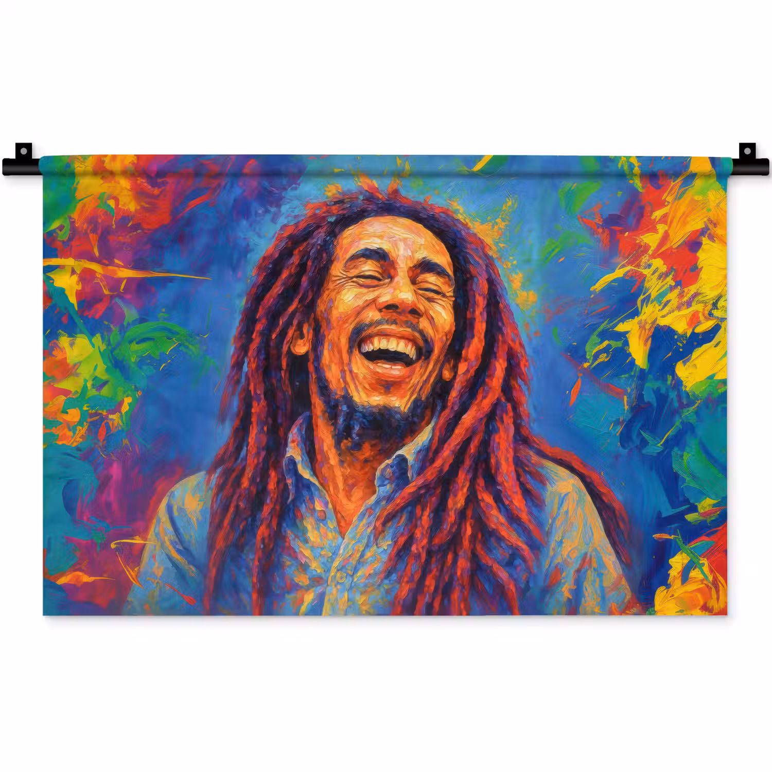 Regenboogkleuren - Man - schilderij Wandkleed katoen klein -zz3d