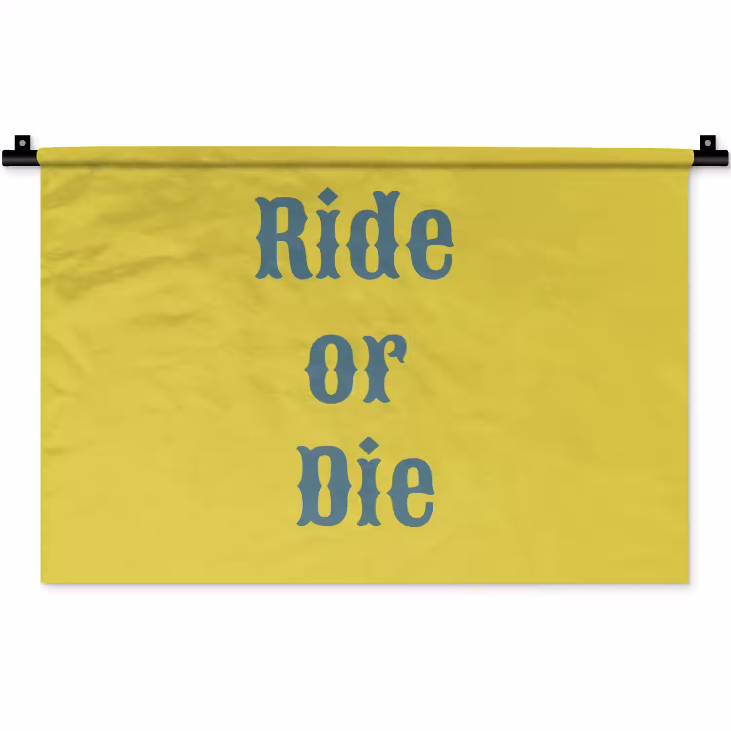 Ride or die - Geel - Blauw Wandkleed katoen klein -zz3d