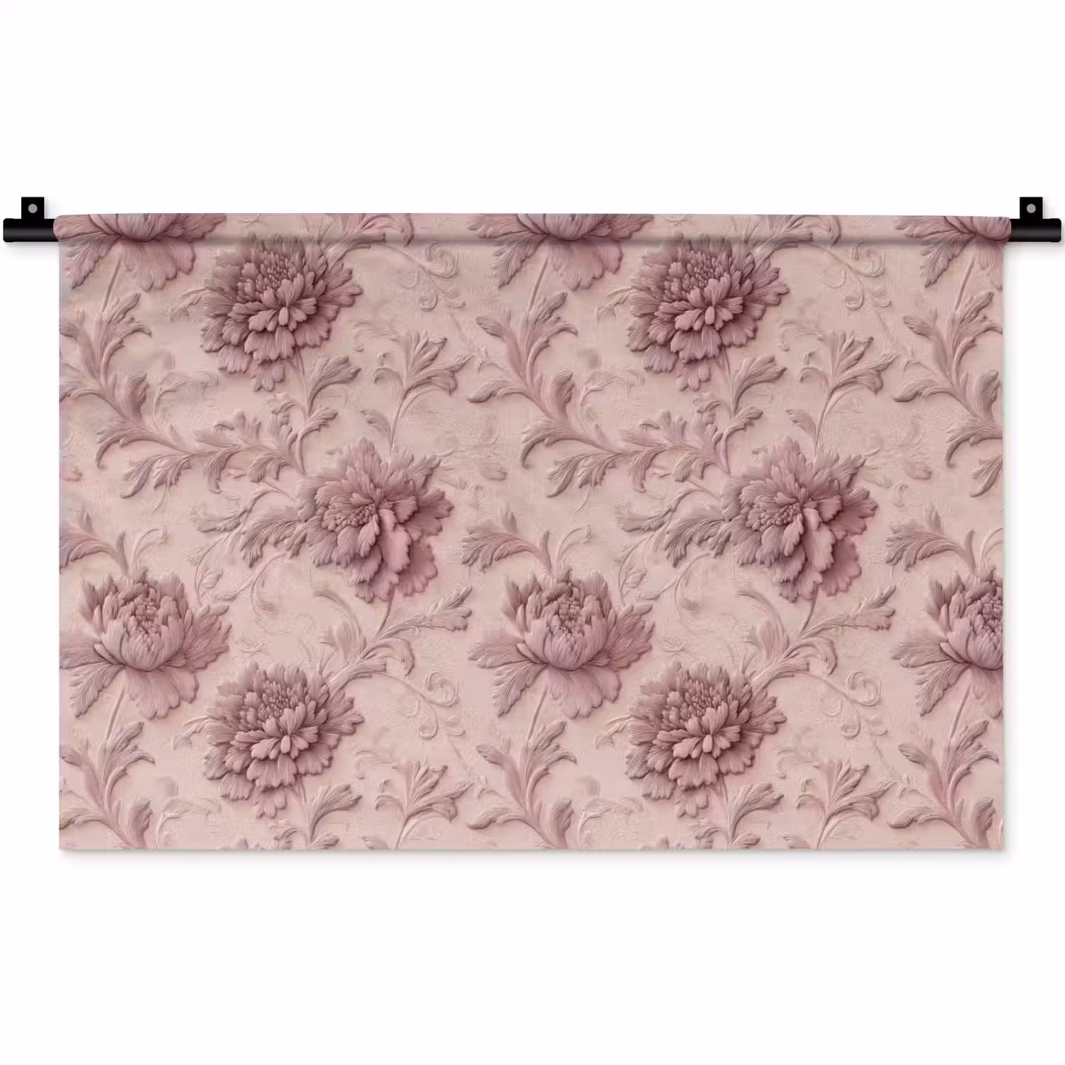 Reliëf - Pioenrozen - Roze Wandkleed katoen klein 269 -zz3d