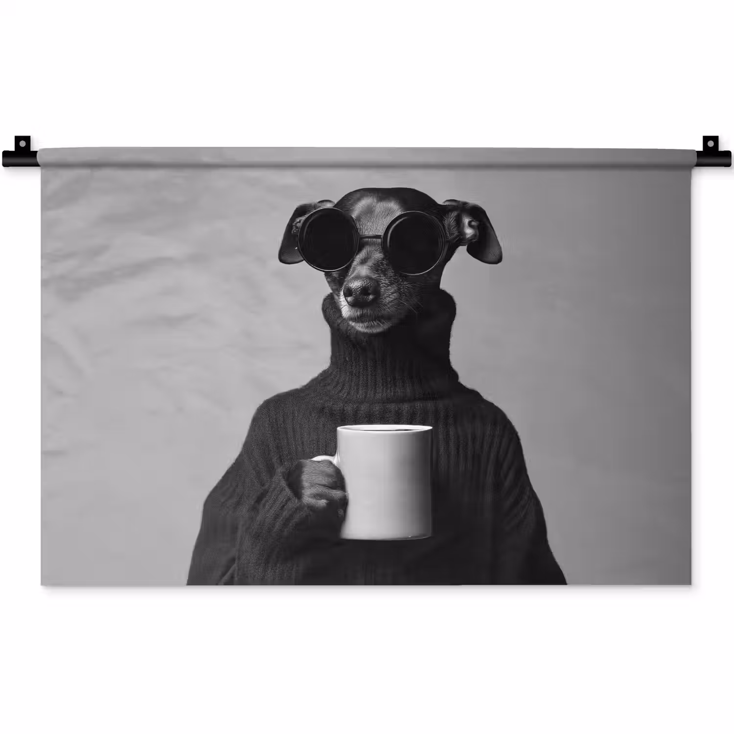 Coltrui - Hond - Bril - Mok Wandkleed katoen klein -zz3d
