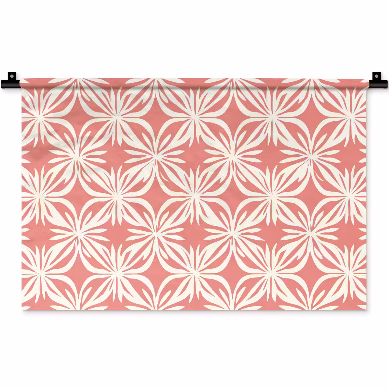 Roze - Bloemenmotief - Wit - Modern Wandkleed katoen klein 269 -zz3d
