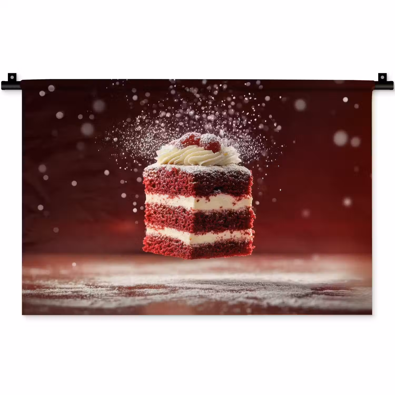 Rode - Velvet - Taart - Eten Wandkleed katoen klein -zz3d