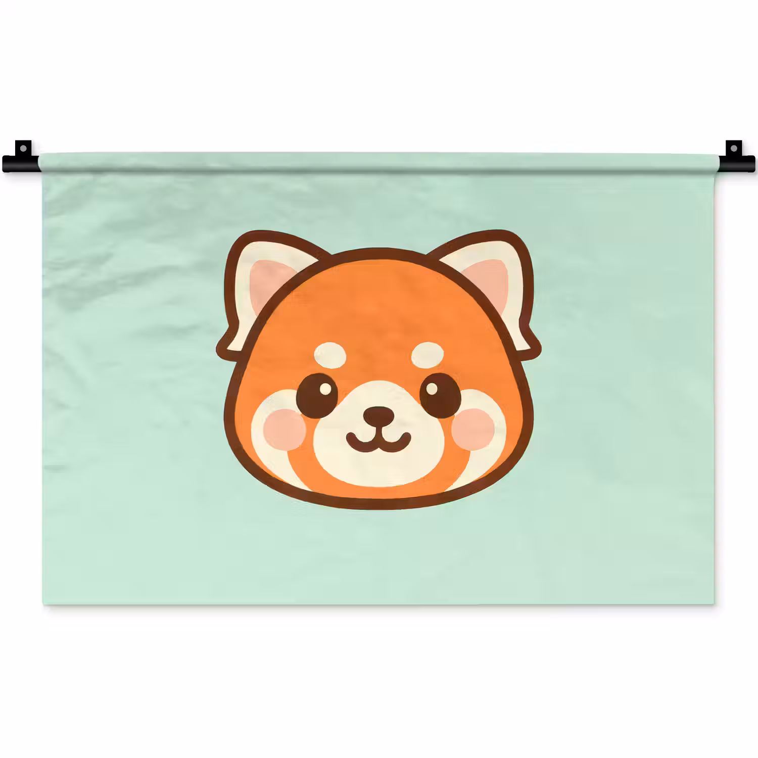 Rode panda - Groen - Cartoon Wandkleed katoen klein -zz3d