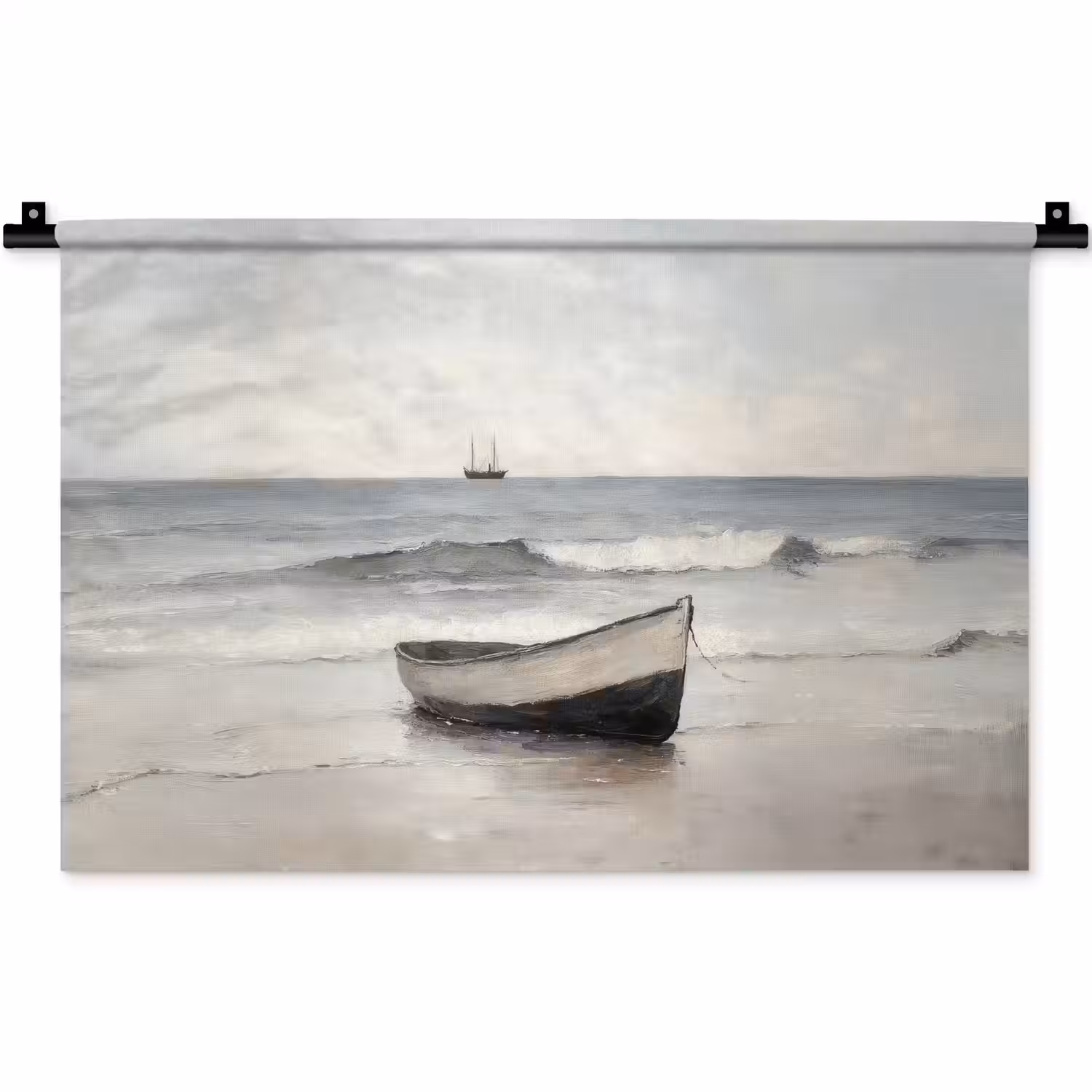 Roeiboot - Zee - Horizon Wandkleed katoen klein -zz3d