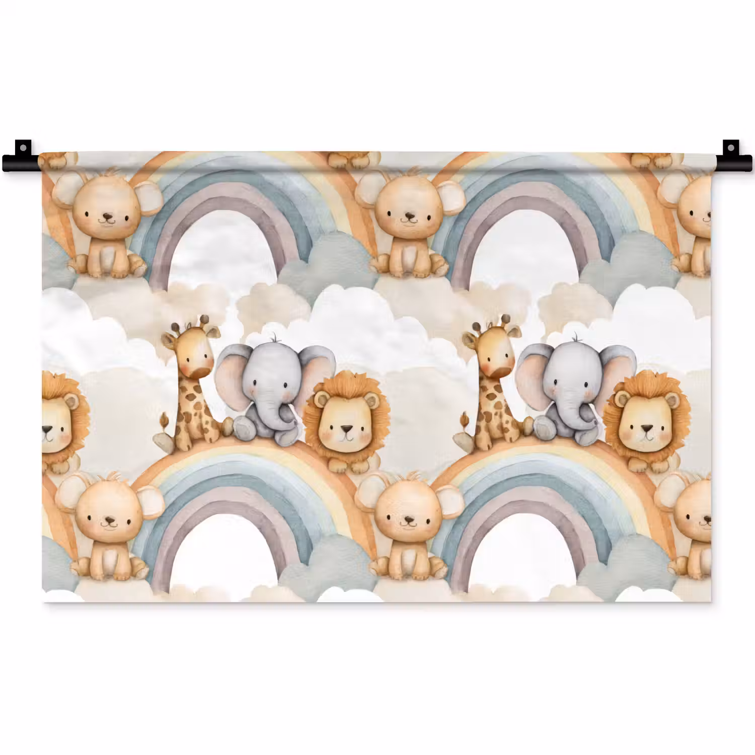 Safari - Regenboog - Kleurrijk Wandkleed katoen klein 269 -zz3d