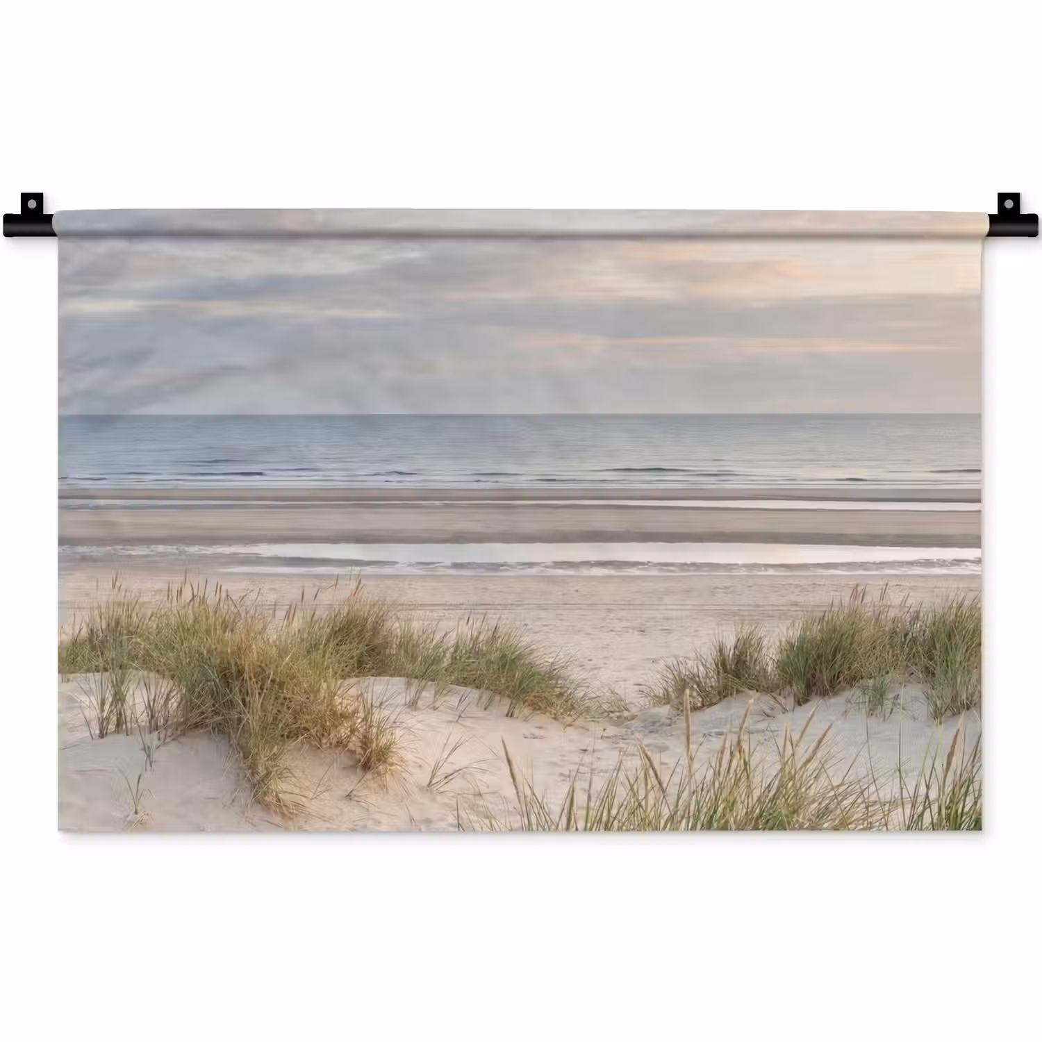 Zandstrand - Bewolkt - Duinen Wandkleed katoen klein -zz3d