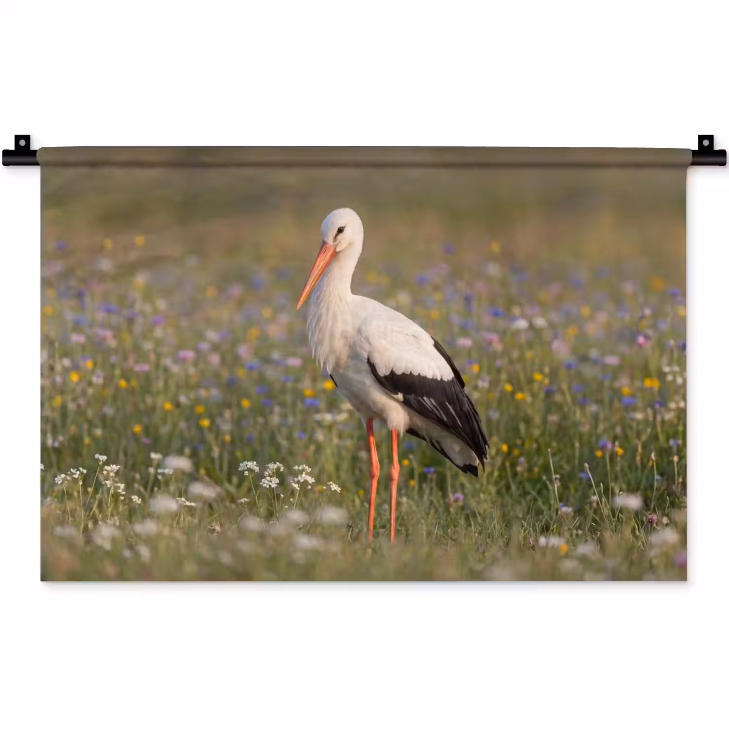 Ooienvaar - Bloemen - Weide - Kleurrijk Wandkleed katoen klein -zz3d