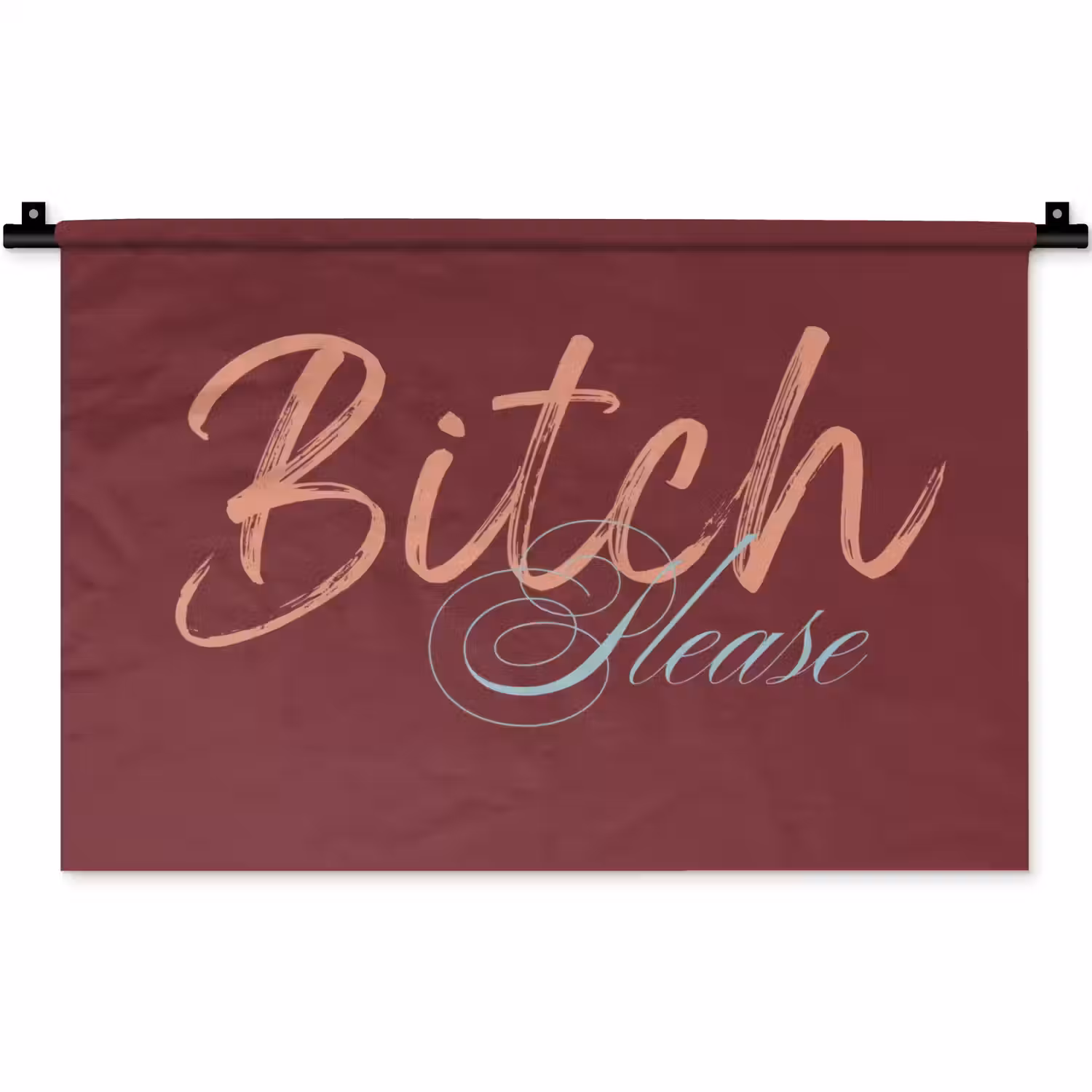 Bitch please - Rood - Blauw Wandkleed katoen klein -zz3d