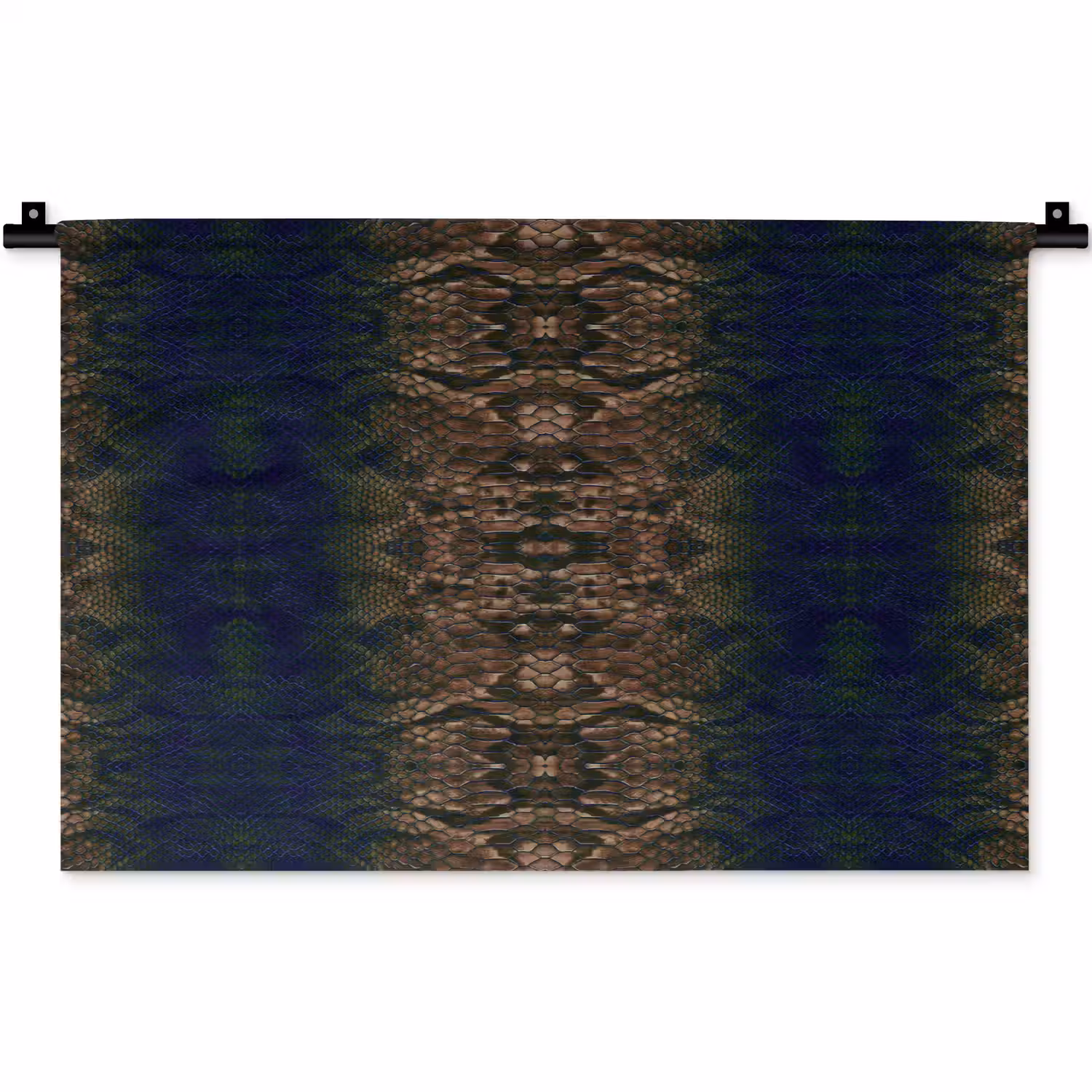 Slang - Boa - Bruin - Blauw Wandkleed katoen klein 269 -zz3d