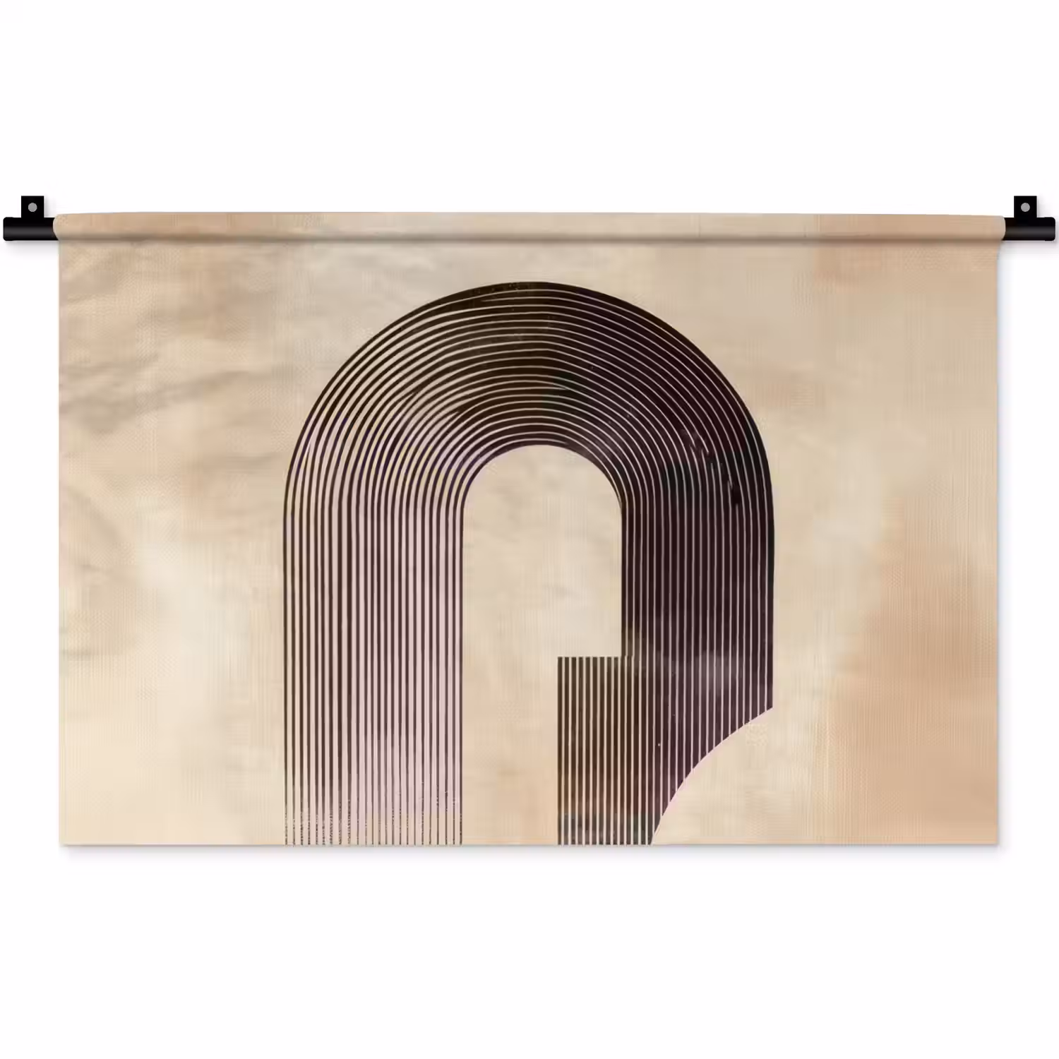 Boog - Strepen - Minimalistisch - Zwart Wandkleed katoen klein -zz3d