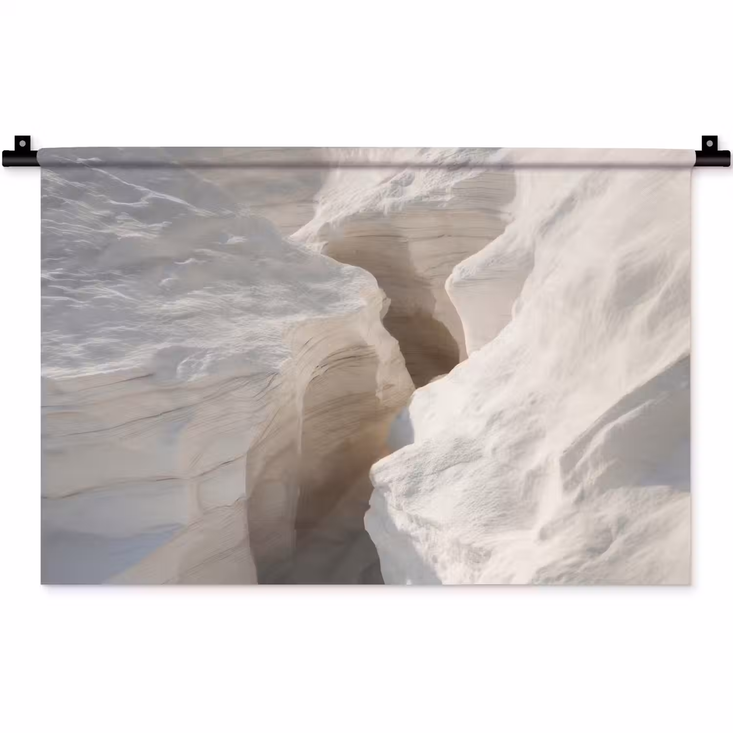 Kloof - Wit - Sneeuw Wandkleed katoen klein -zz3d