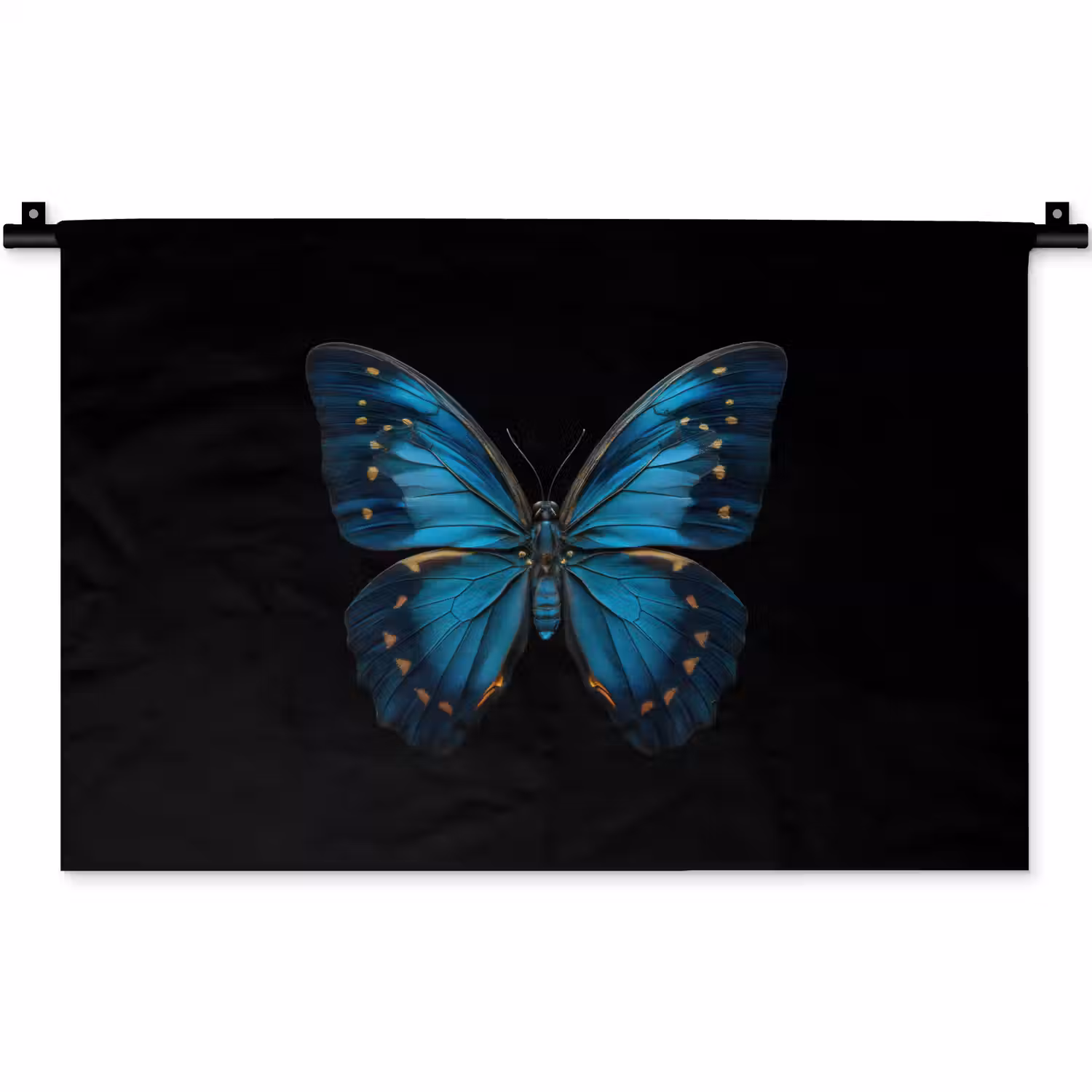 Vlinder - Blauw - Contrast Wandkleed katoen klein -zz3d