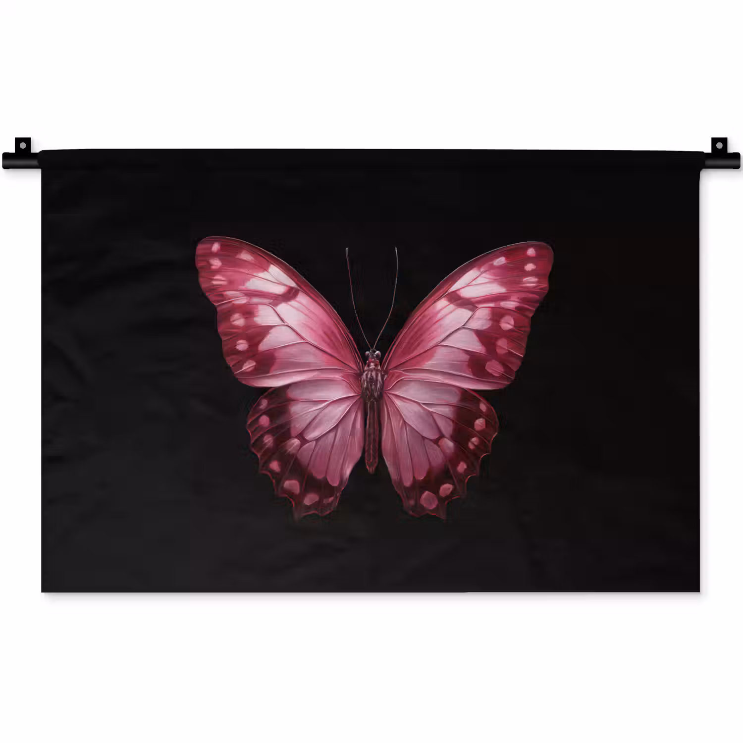 Vlinder - Fuchsia - Grafisch Wandkleed katoen klein -zz3d
