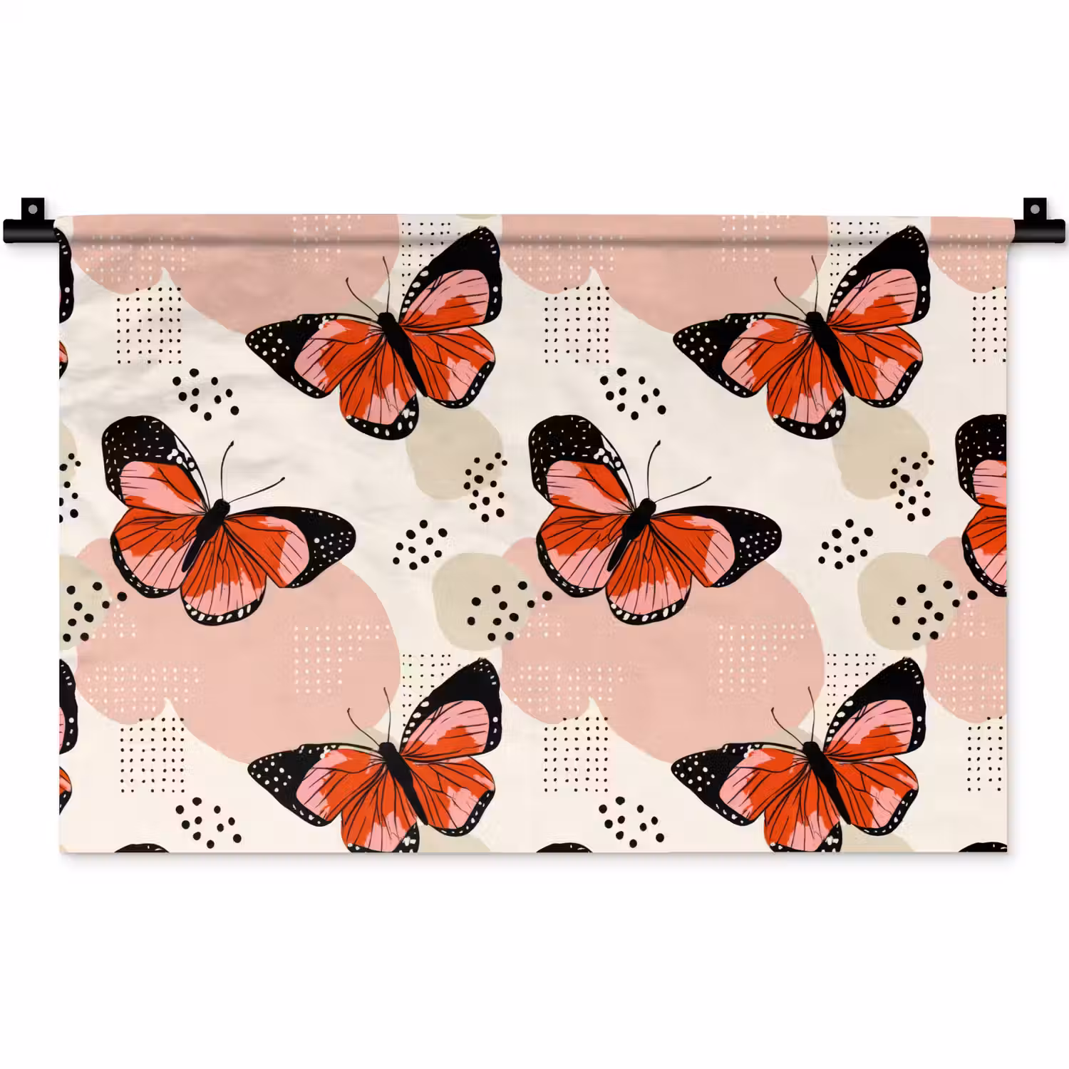 Vlinders - Retro - Kleurrijk Wandkleed katoen klein 269 -zz3d