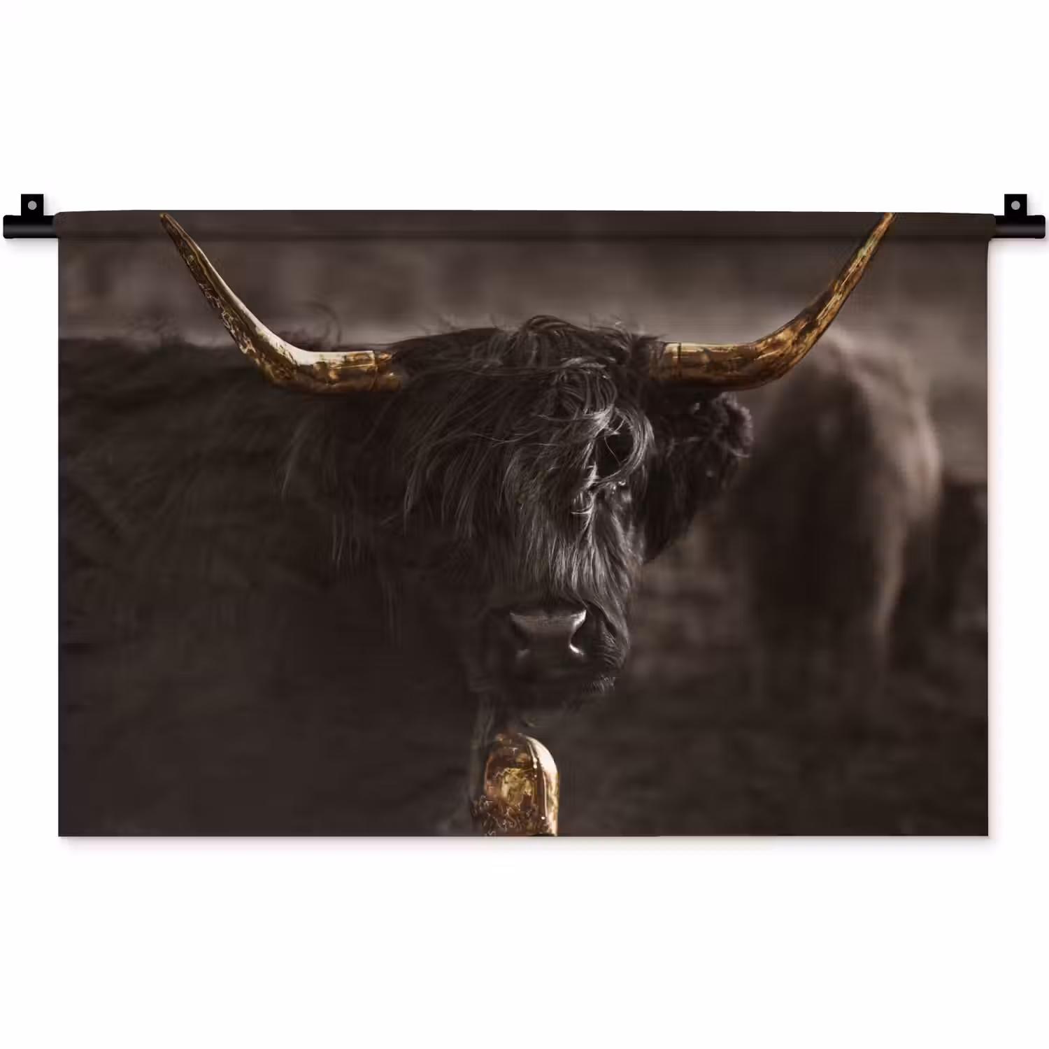 Schotse hooglander - Goud - Koebel - Hoorns - Dieren Wandkleed katoen klein -zz3d