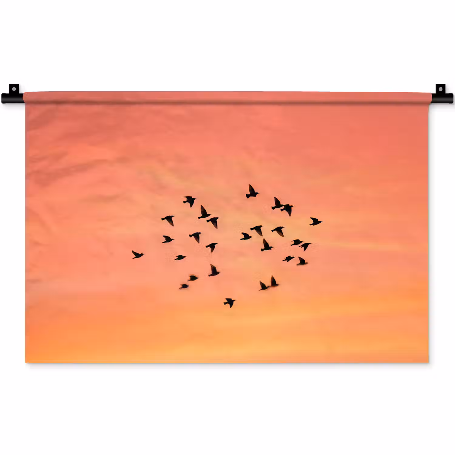 Zwerm - Vogels - Oranje Wandkleed katoen klein -zz3d