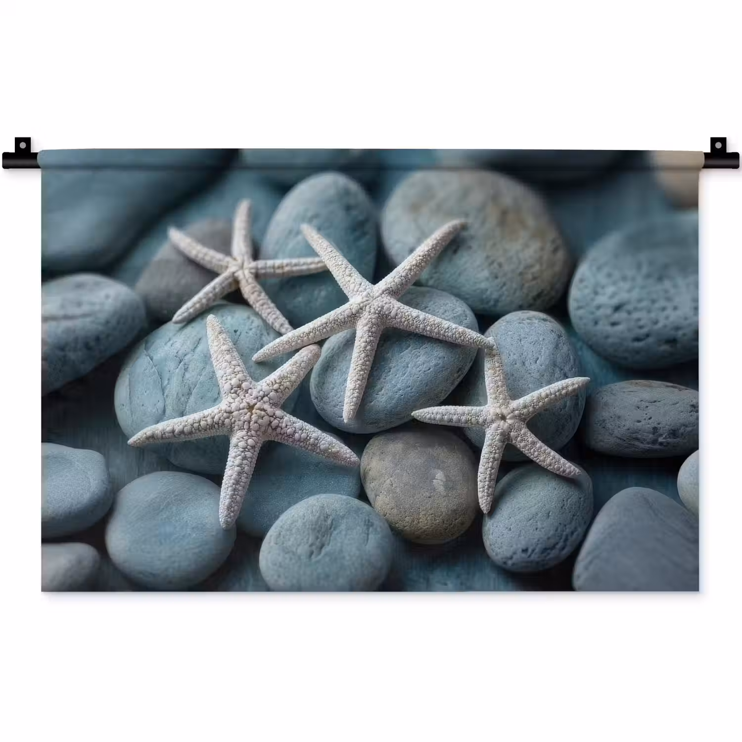 Zeesterren - Stenen - Wit Wandkleed katoen klein -zz3d