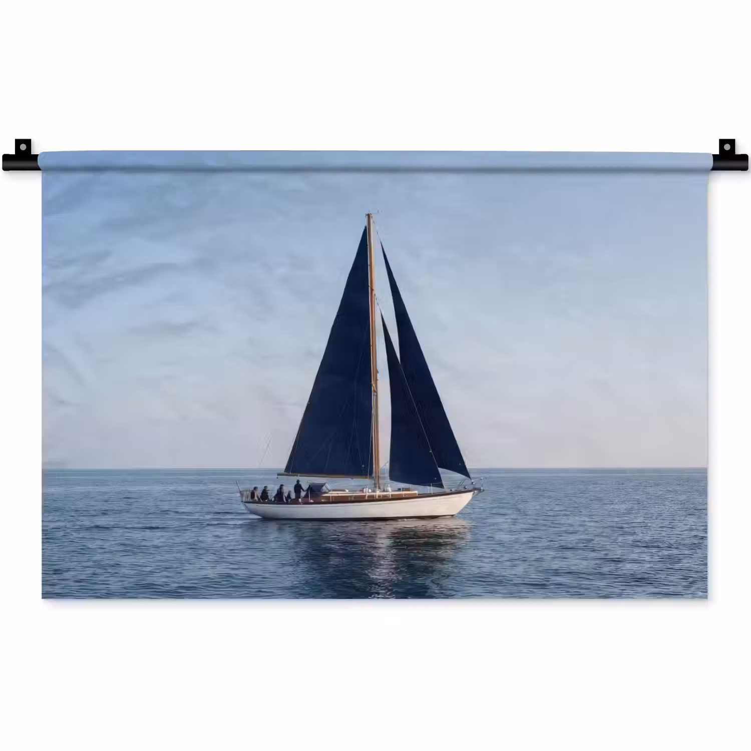 Zeilboot - Zee - Blauw Wandkleed katoen klein -zz3d