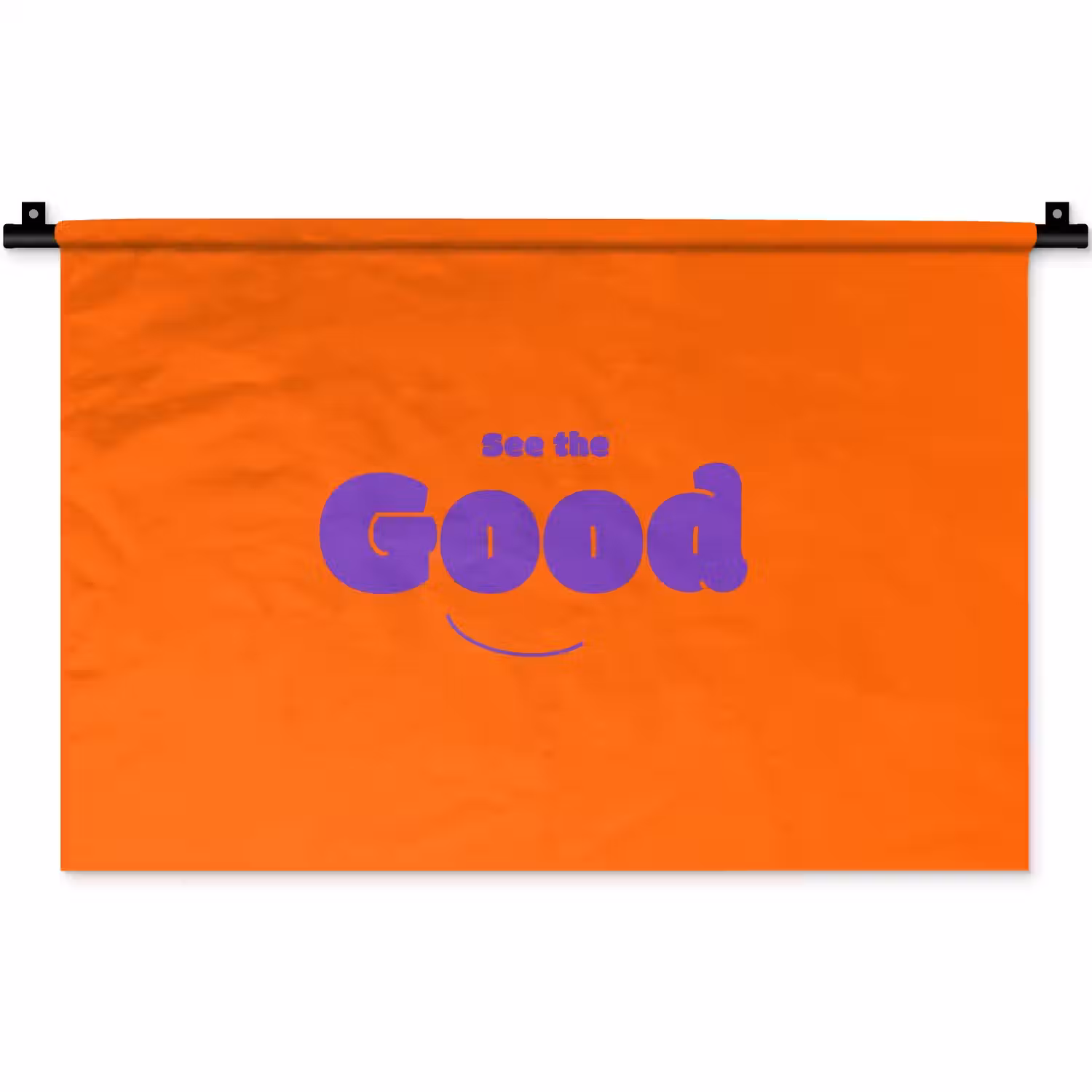 See the good - Paars - Oranje - Smiley Wandkleed katoen klein -zz3d