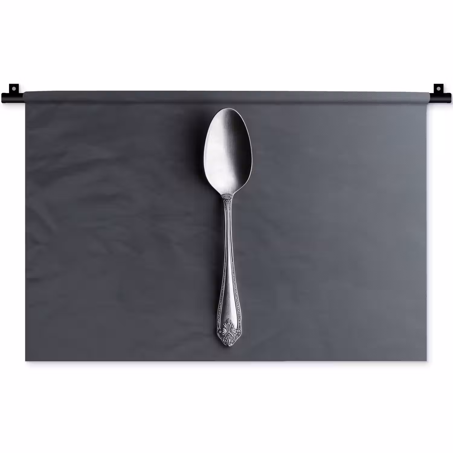 Zilver - Metaal - Lepel Wandkleed katoen klein -zz3d