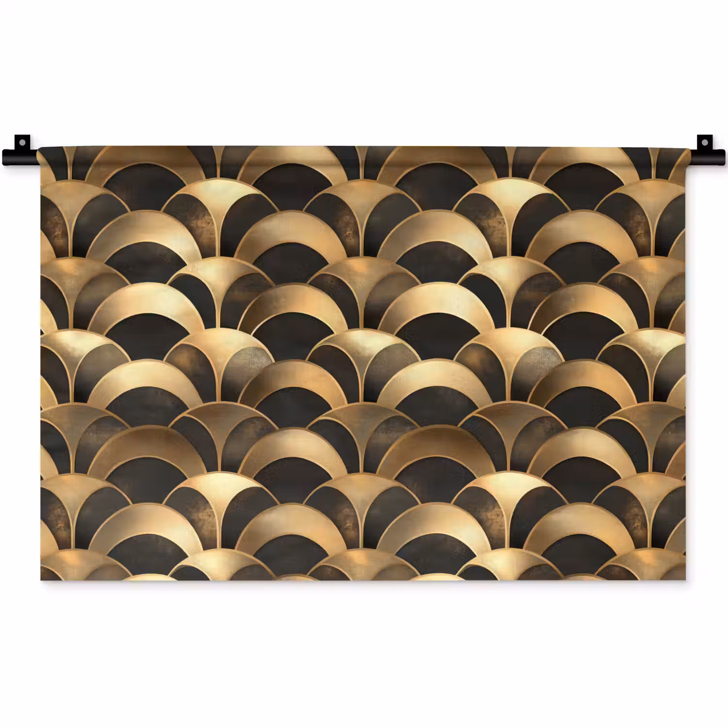 Schubben - Structuur - Goud Wandkleed katoen klein 269 -zz3d