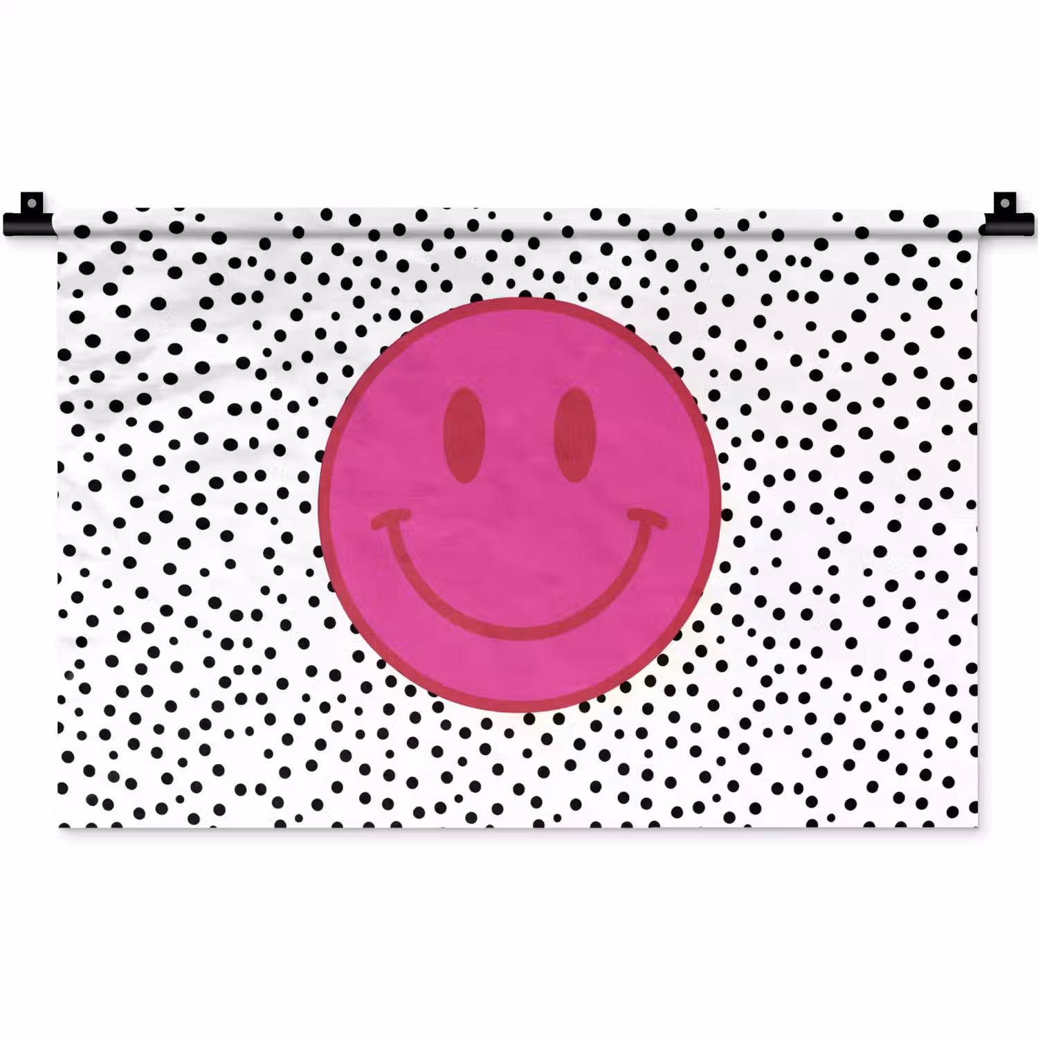Smiley - Roze - Stippen Wandkleed katoen klein -zz3d