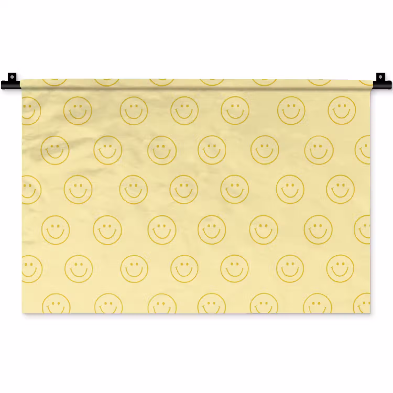 Smileys - Patroon - Retro - Zachtgeel Wandkleed katoen klein 269 -zz3d