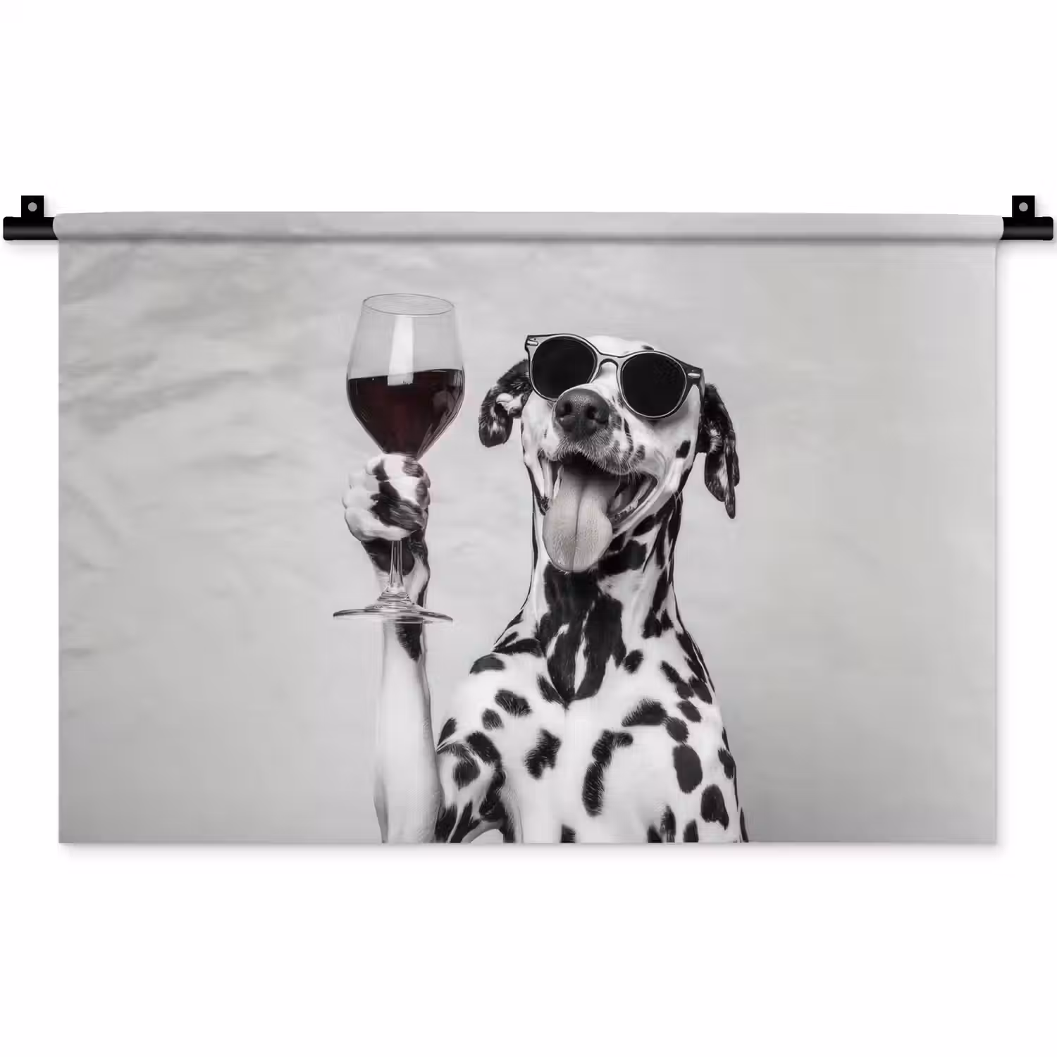 Zonnebril - Dalmatiër - Wijnglas - Tong Wandkleed katoen klein -zz3d