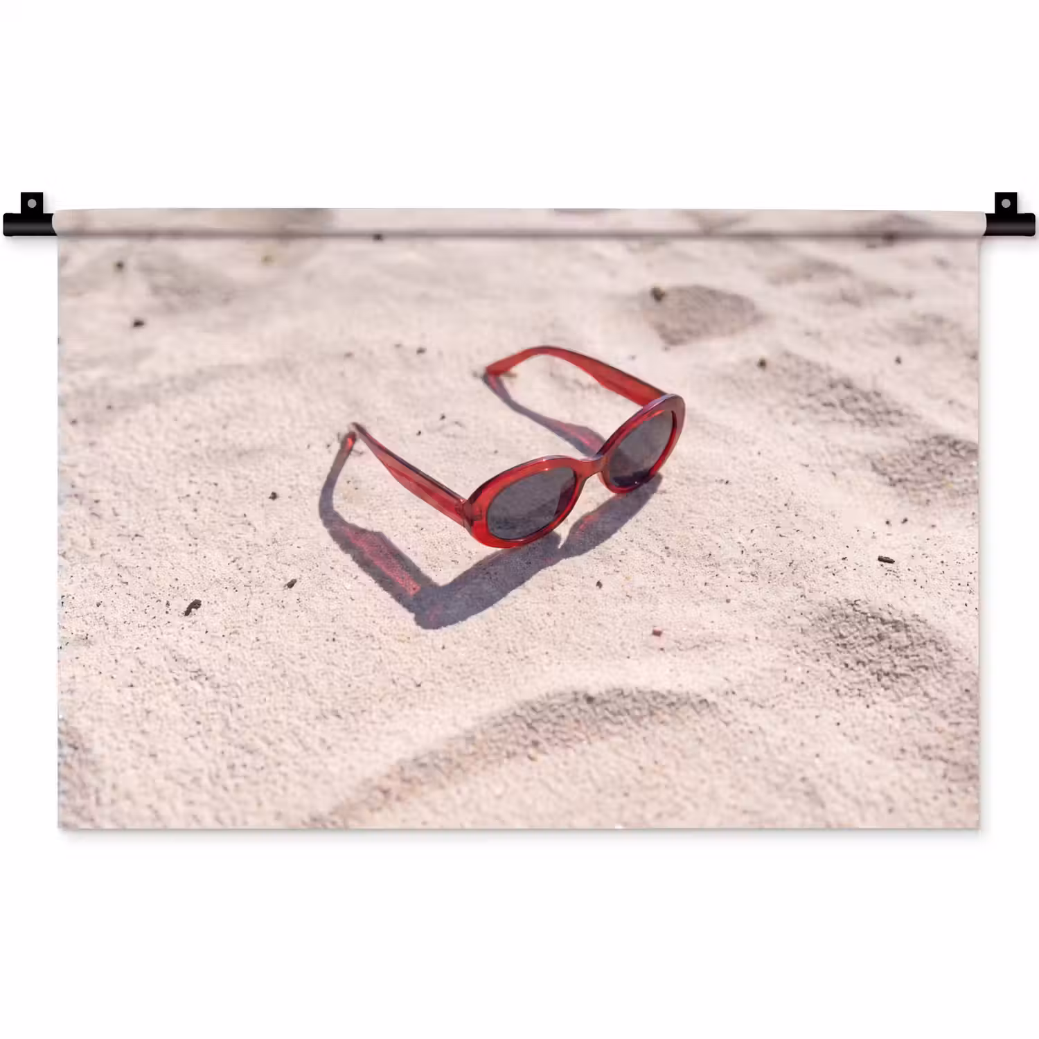 Zonnebril - Strand - Vakantie - Rood Wandkleed katoen klein -zz3d