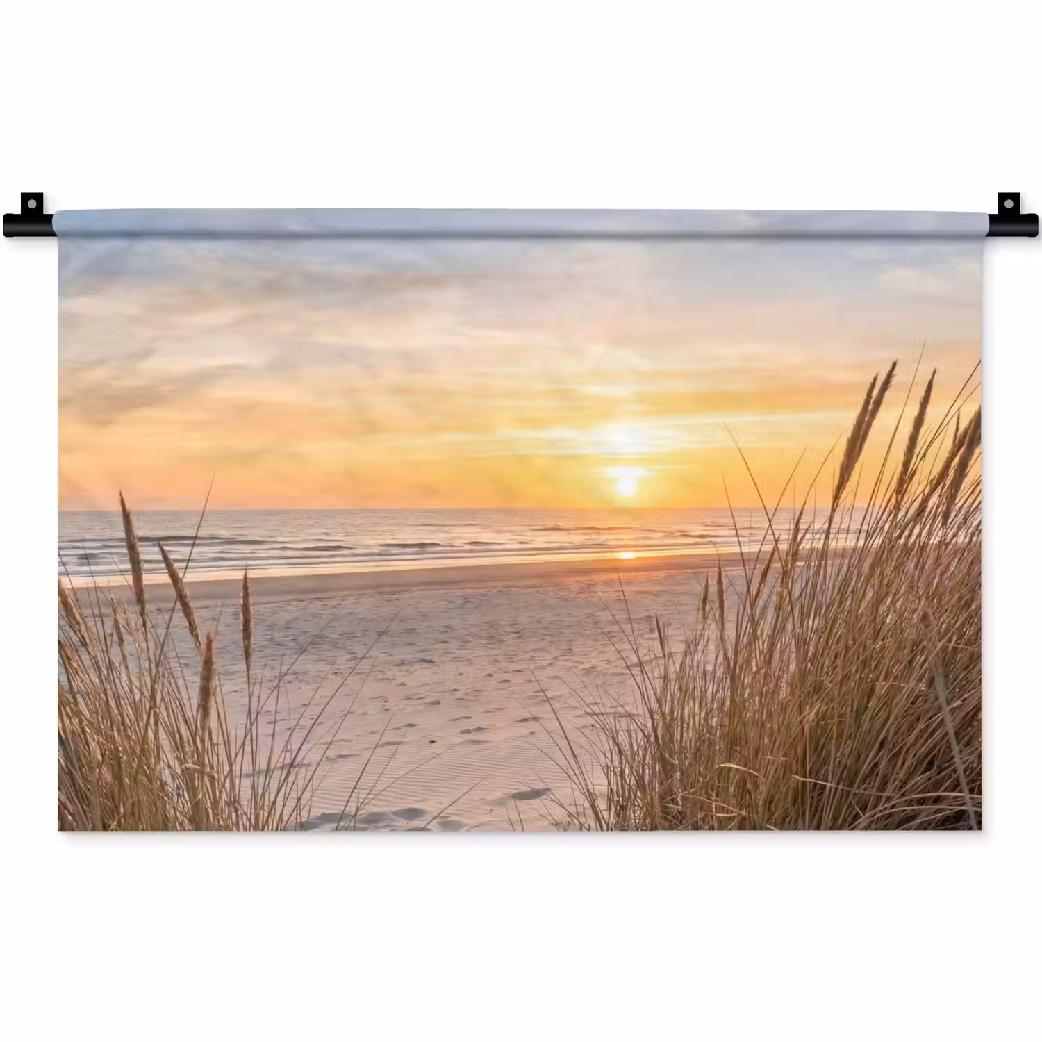 Zonsondergang - Duinen - Zee Wandkleed katoen klein -zz3d