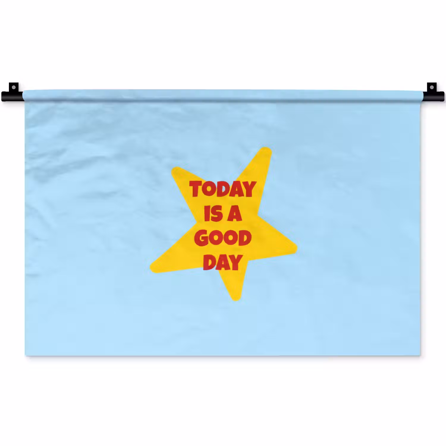Ster - Today is a good day - Blauw Wandkleed katoen klein -zz3d