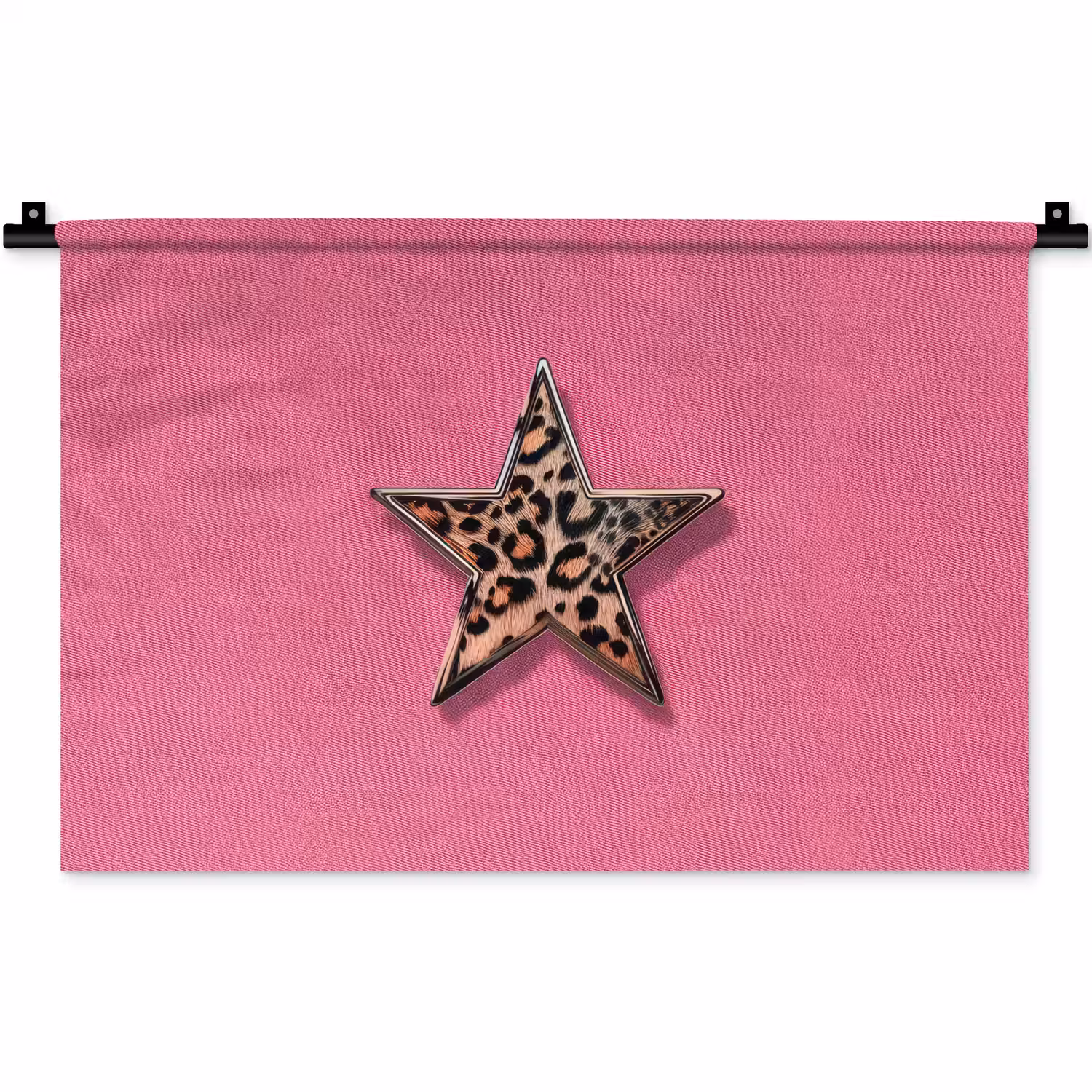 Ster - Luipaard - Print - Roze Wandkleed katoen klein -zz3d