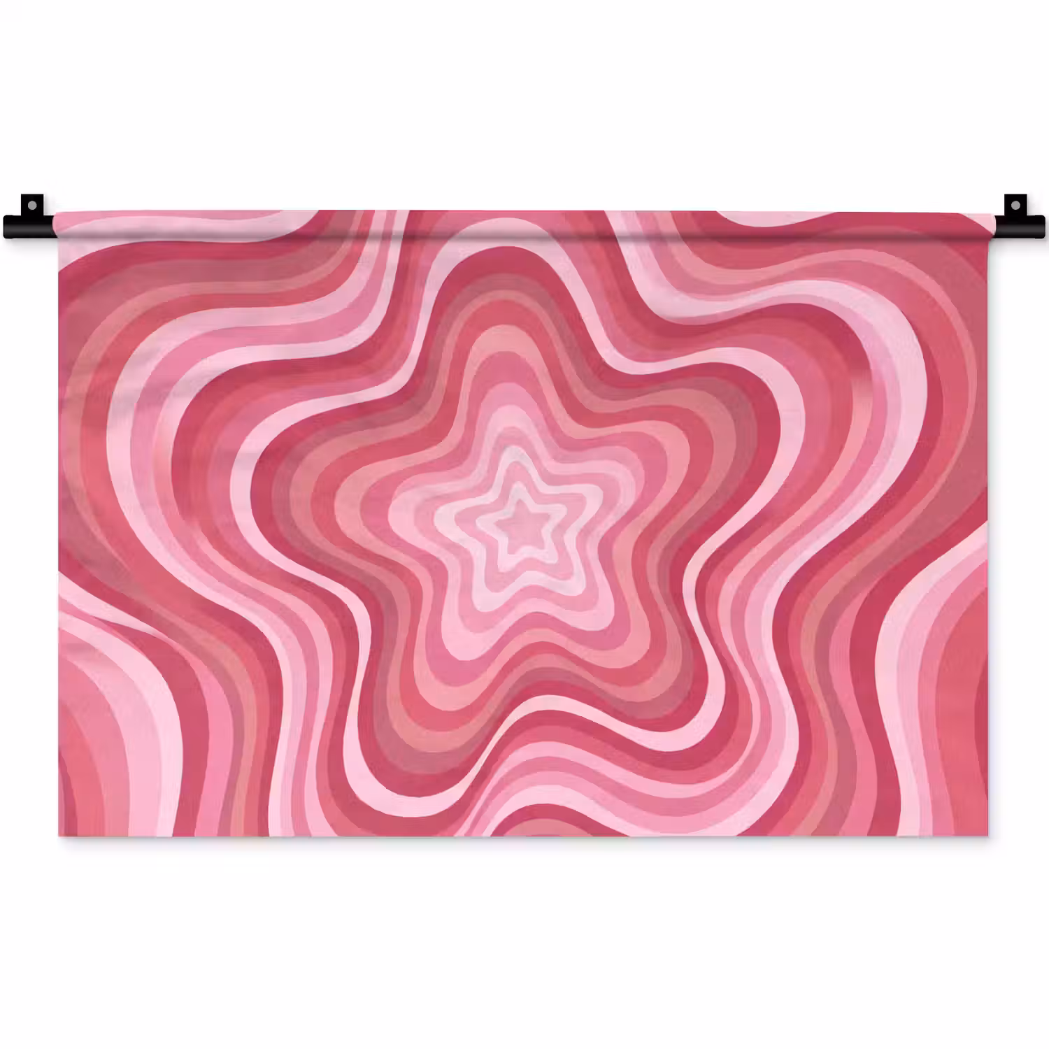 Ster - Golvend - Abstract - Roze Wandkleed katoen klein -zz3d