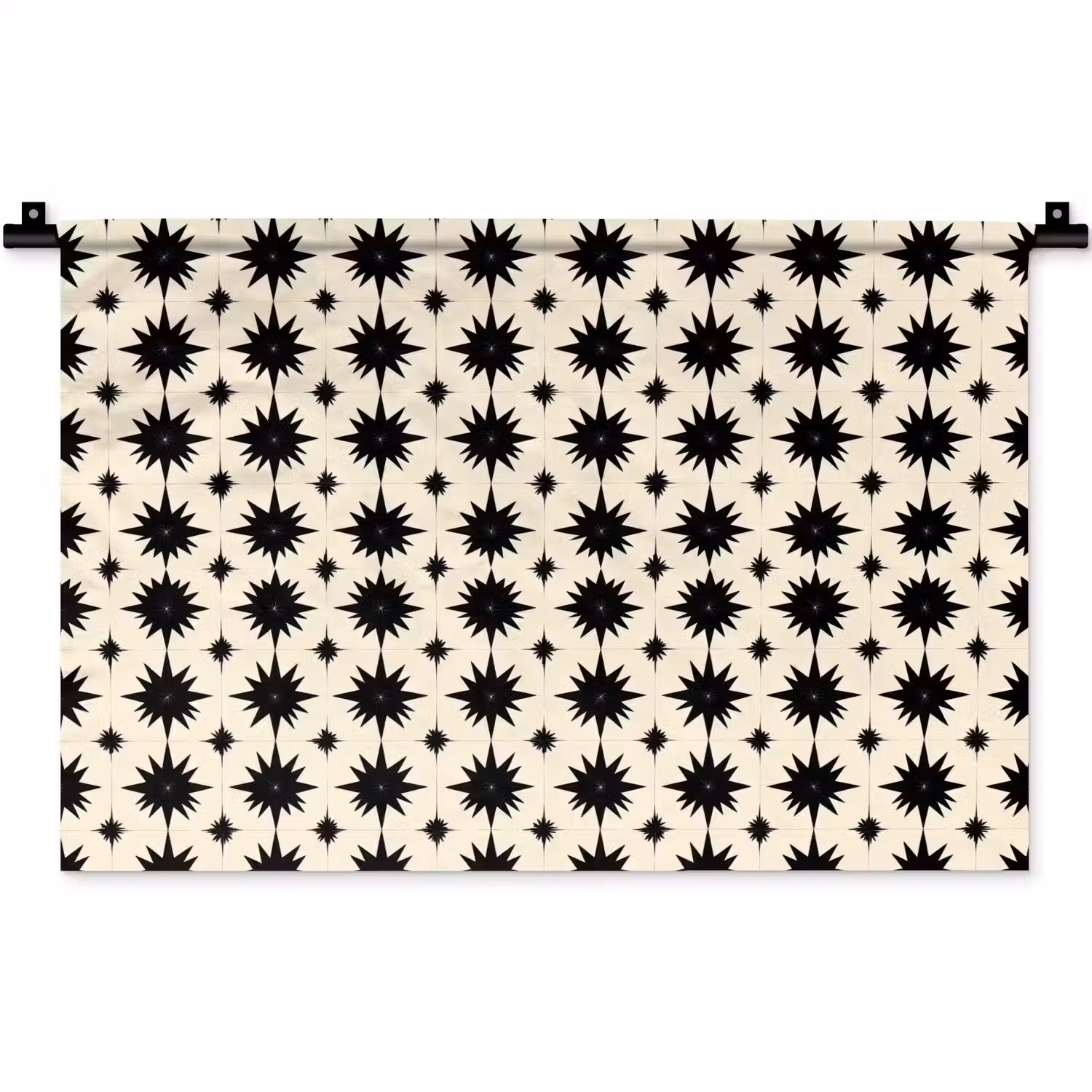 Stervormen - Geometrisch - Zwart Wandkleed katoen klein 269 -zz3d