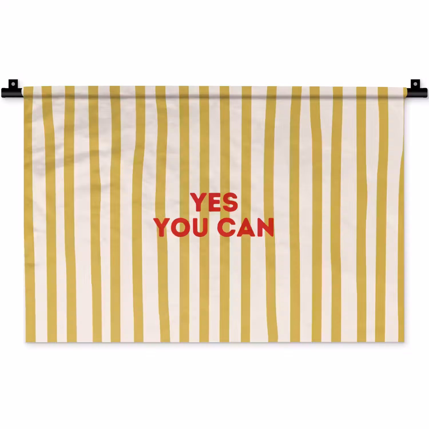 Strepen - Abstract - Yes you can - Rood Wandkleed katoen klein -zz3d