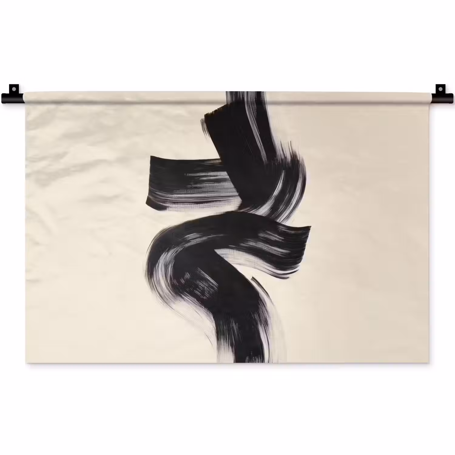 Strepen - Zwart - Abstract Wandkleed katoen klein -zz3d