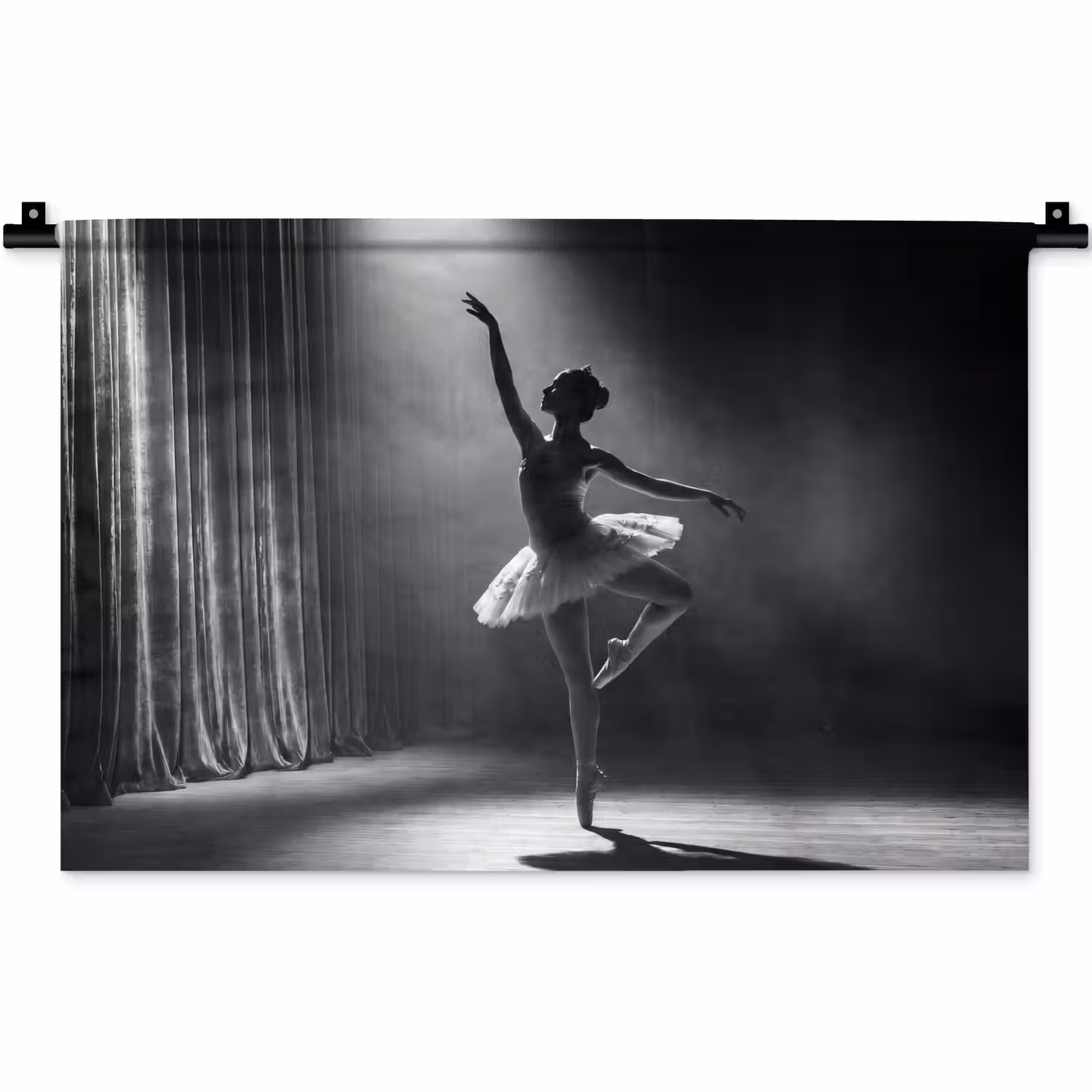 Danser - Podium - Zwart-wit - Kunst - Klassiek Wandkleed katoen klein -zz3d