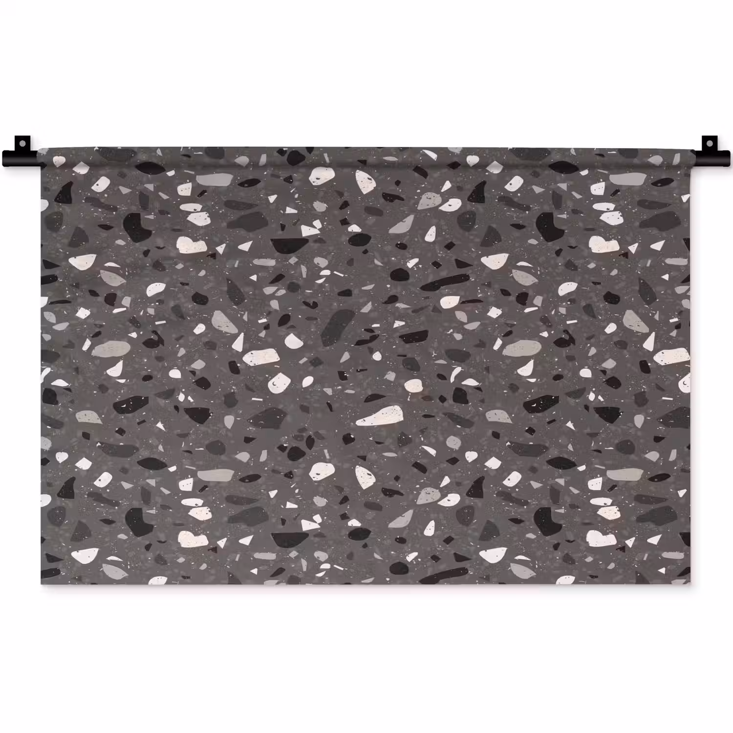 Terrazzo - Patroon - Grijs Wandkleed katoen klein 269 -zz3d