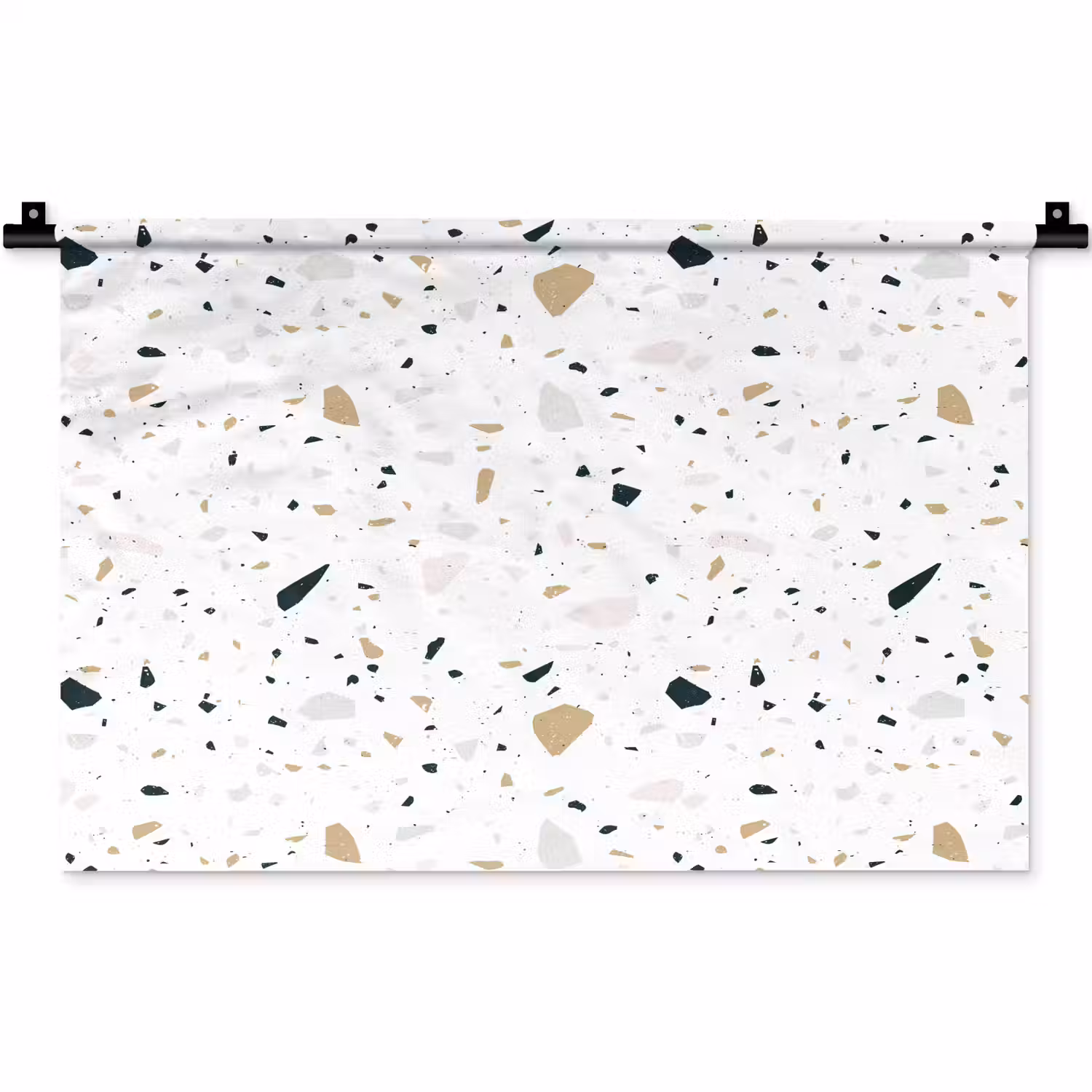 Terrazzo - Patroon - Wit - Neutraal Wandkleed katoen klein 269 -zz3d